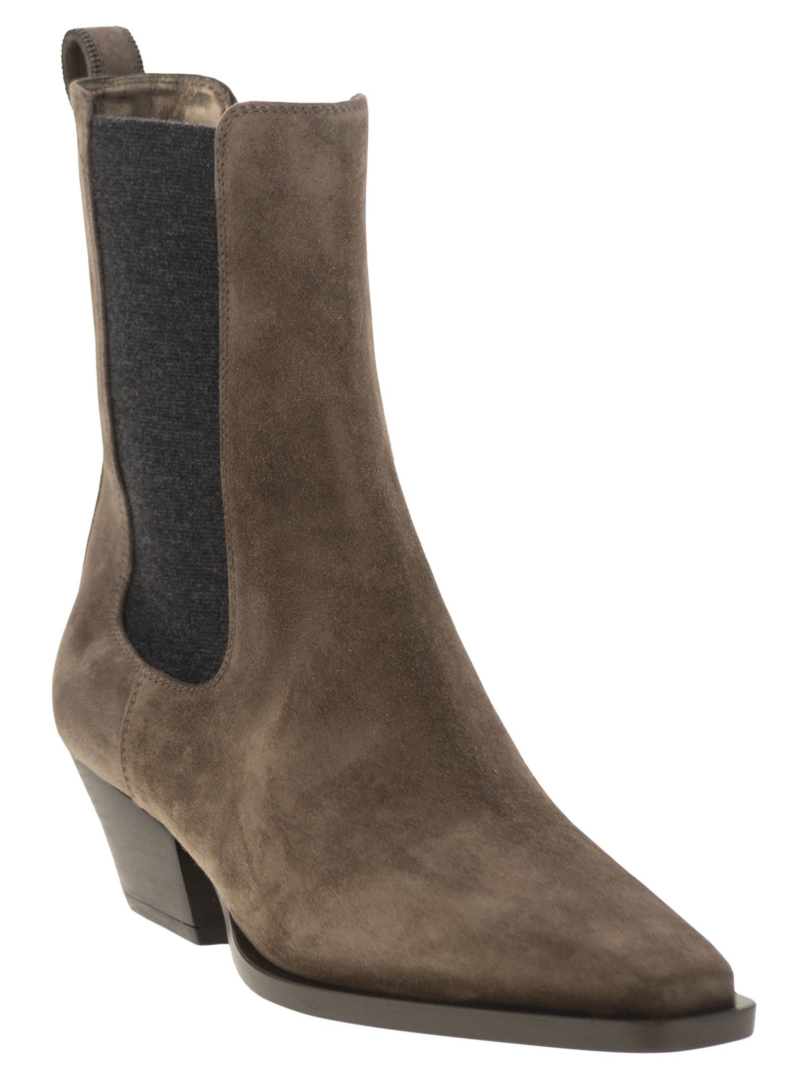 Brunello Cucinelli Pointed Toe Nude Boots