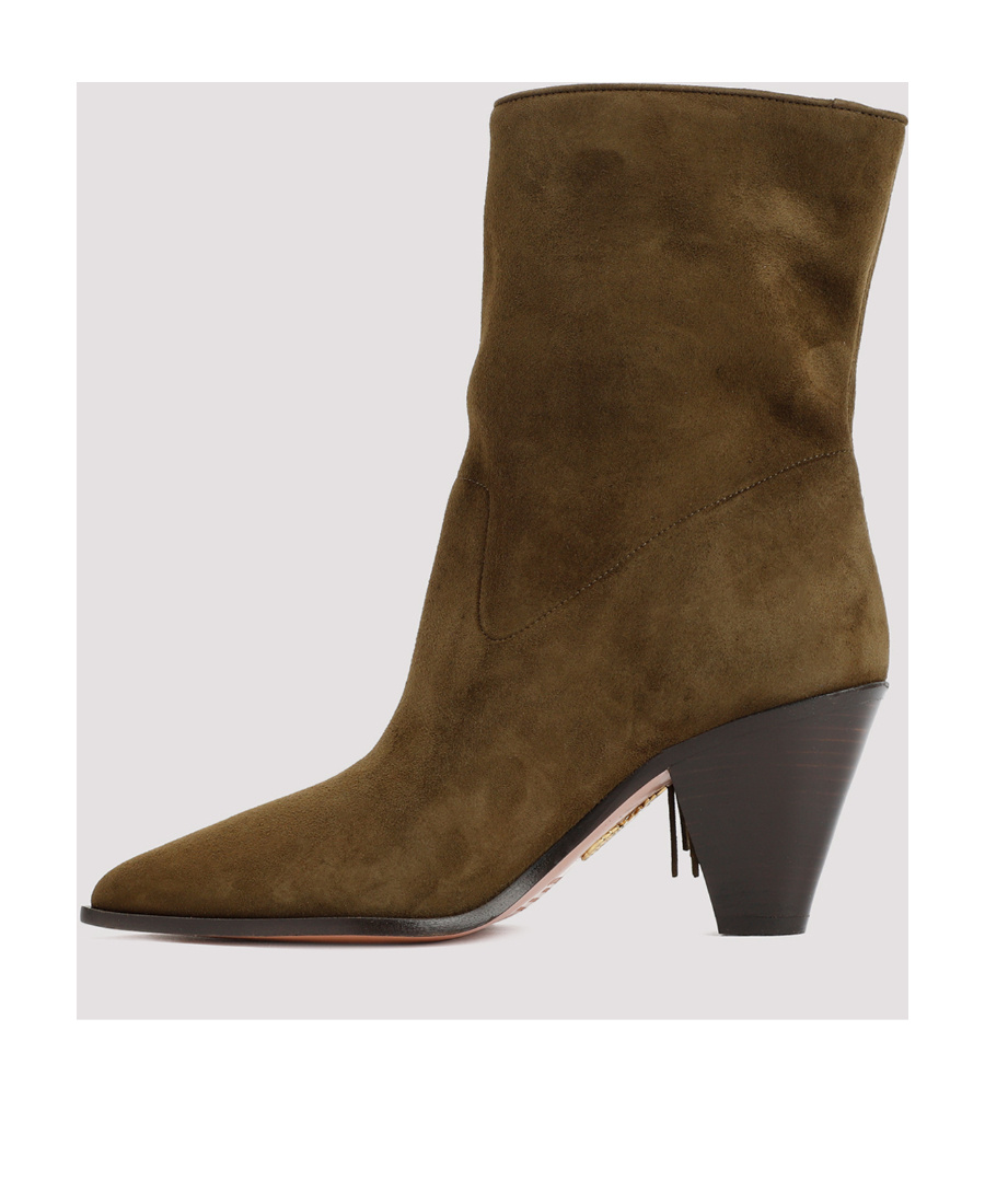 Aquazzura Marfa 70 Suede Bootie In Black