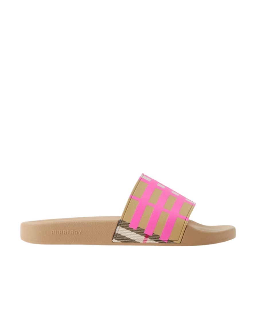 Burberry Vintage Check-print Slides In Nude