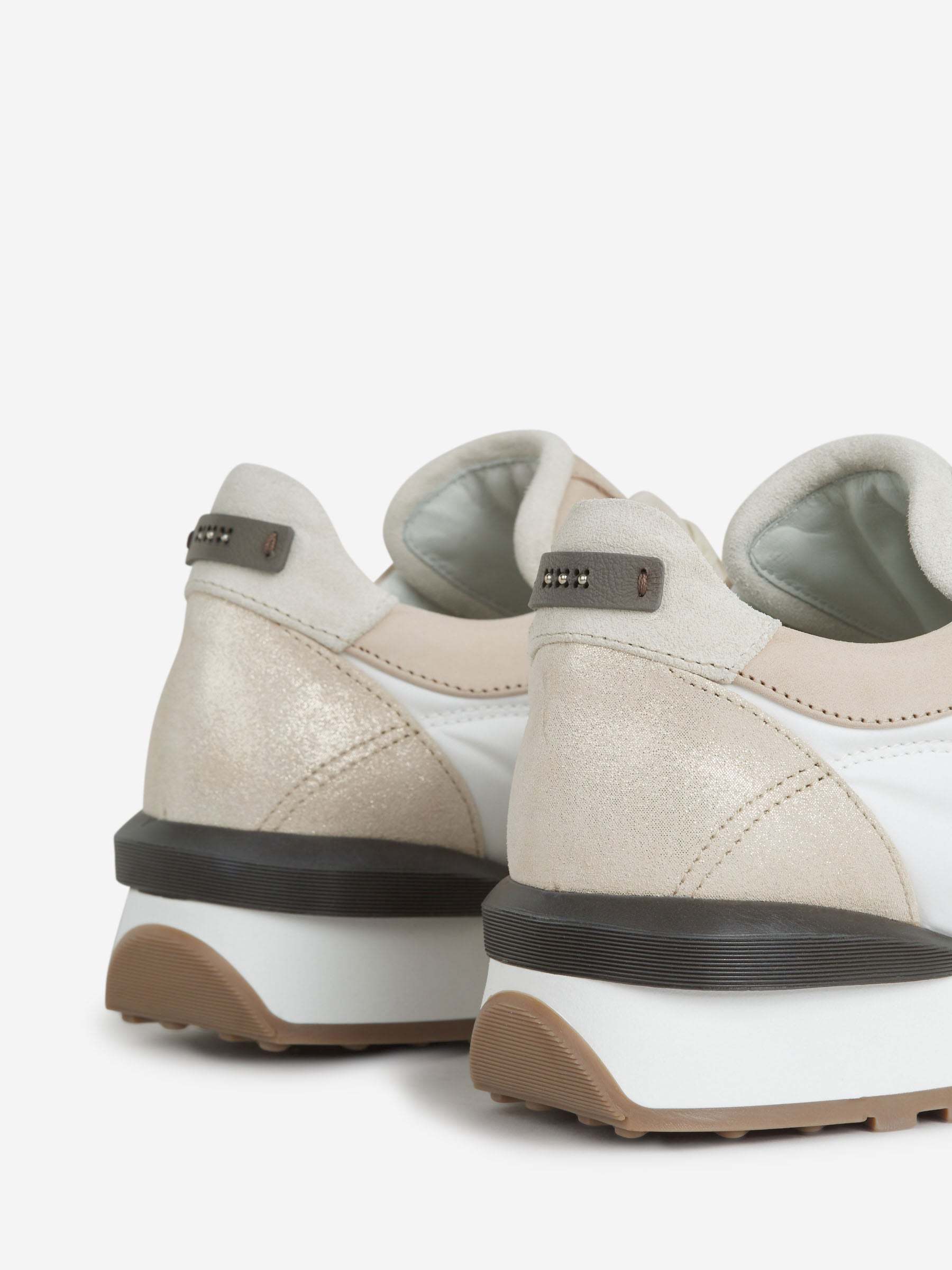 Peserico Glitter-detailing Sneakers In White