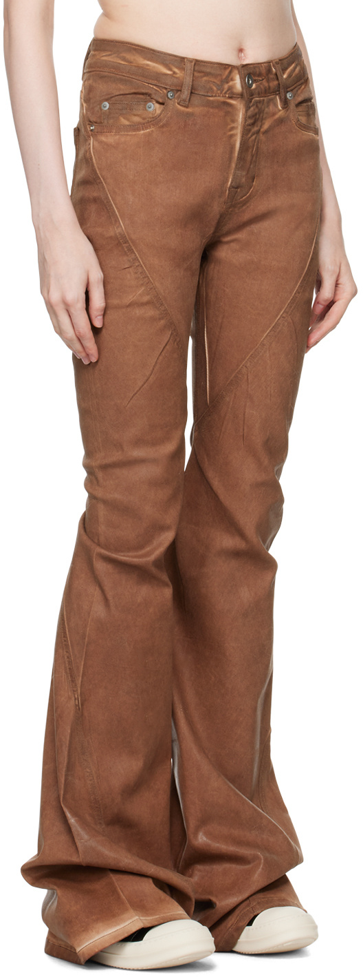 Rick Owens Drkshdw Porterville Bootcut Jeans In Brown