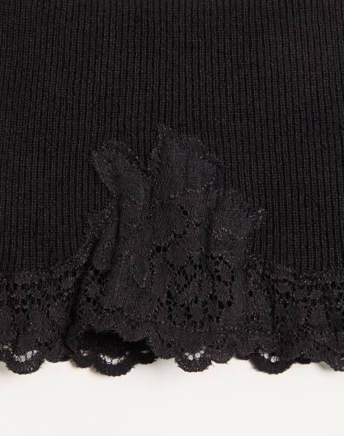 Valentino Vlogo Signature Cashmere And Lace Headband In Black