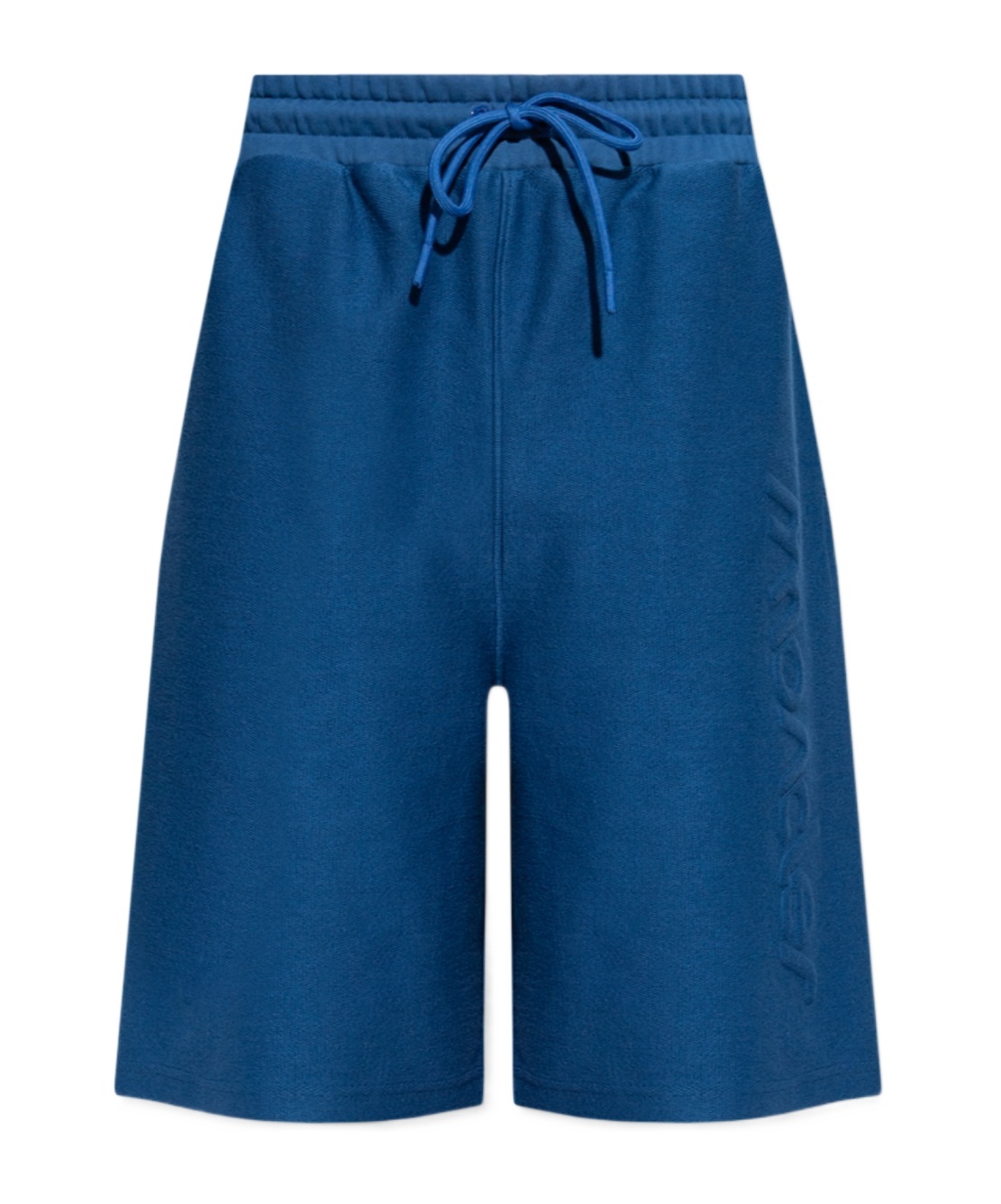 Moncler Drawstring Knee High Shorts In Blue