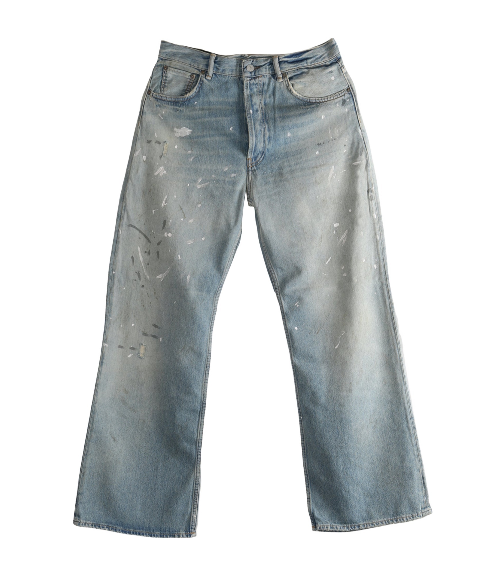 Acne Studios Regular Fit Five-pocket Distressed Jeans 2021 In Blue