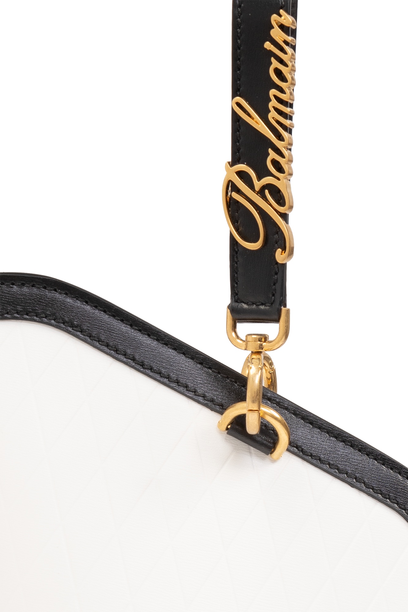 Shop Balmain Colourblock Bucket Bag In White