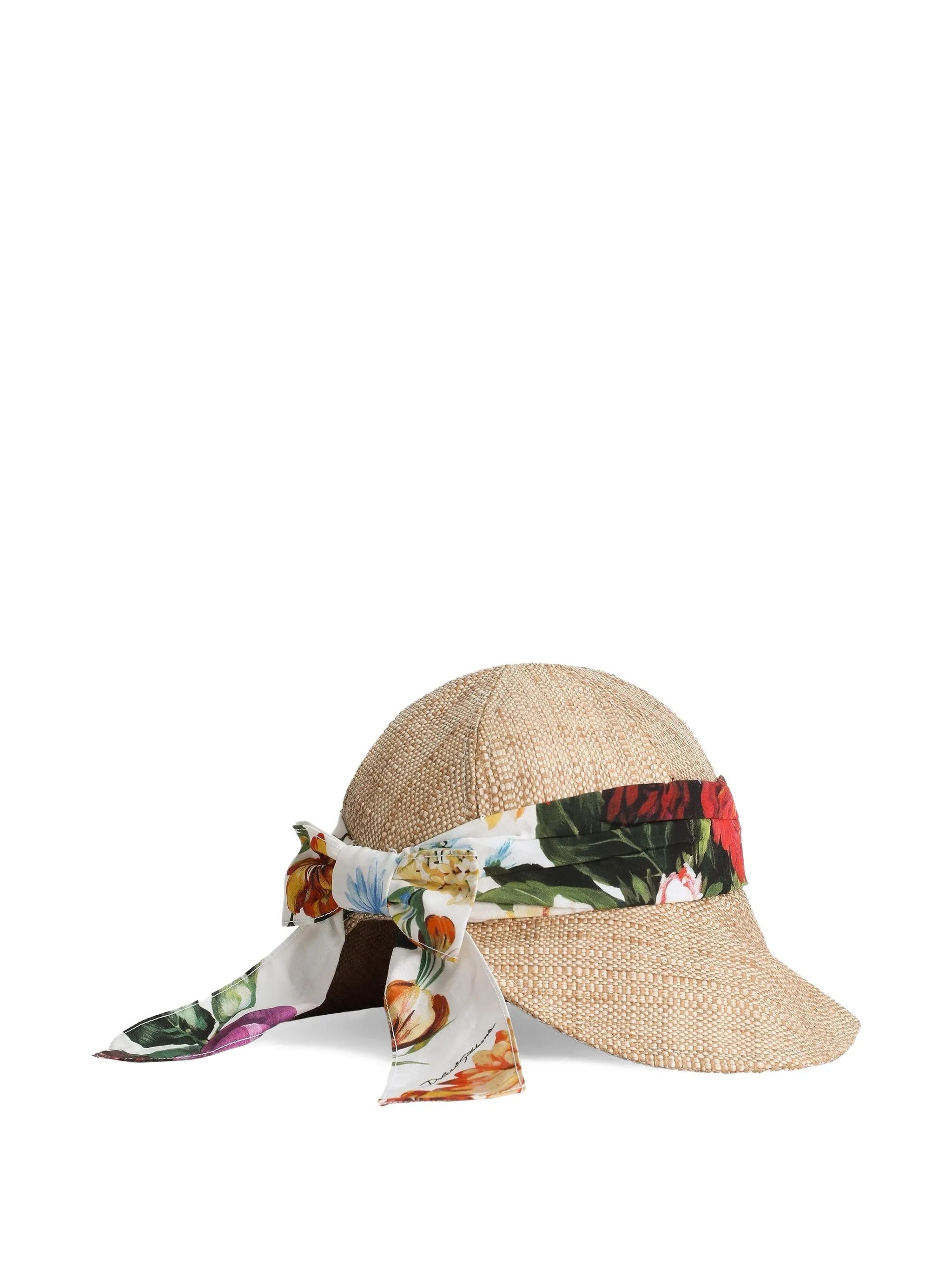 Dolce & Gabbana Floral-band Sun Hat In Brown