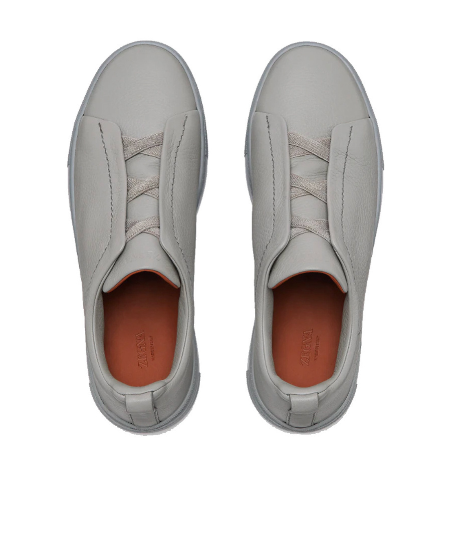 ZEGNA SLIP-ON LEATHER SNEAKERS