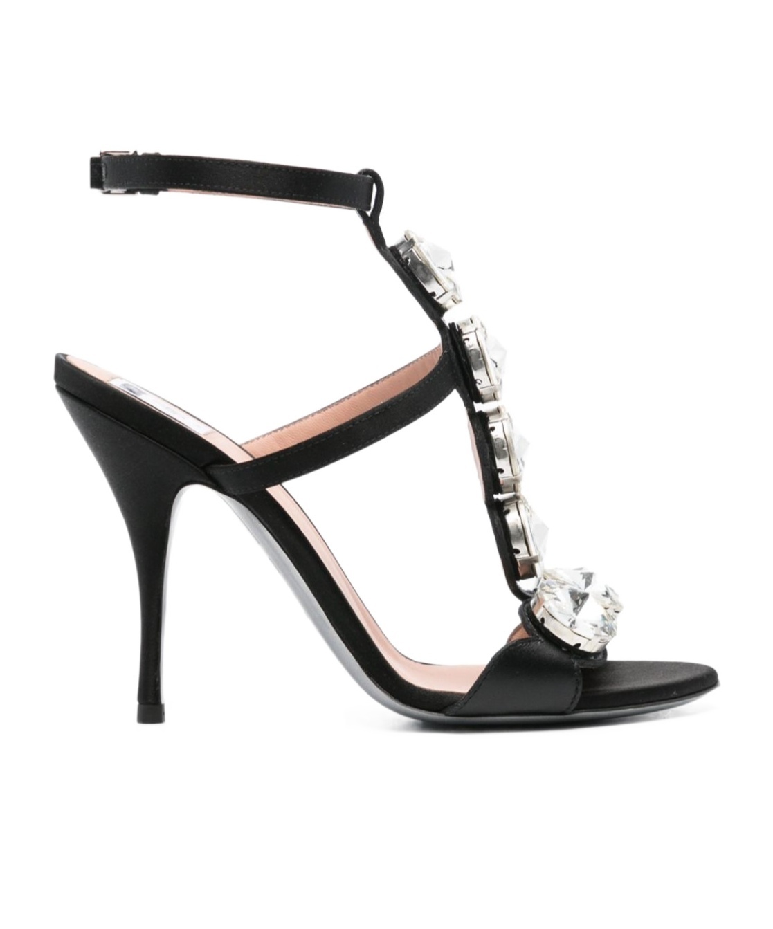 Moschino 100 Crystal-embellished Sandals In Black