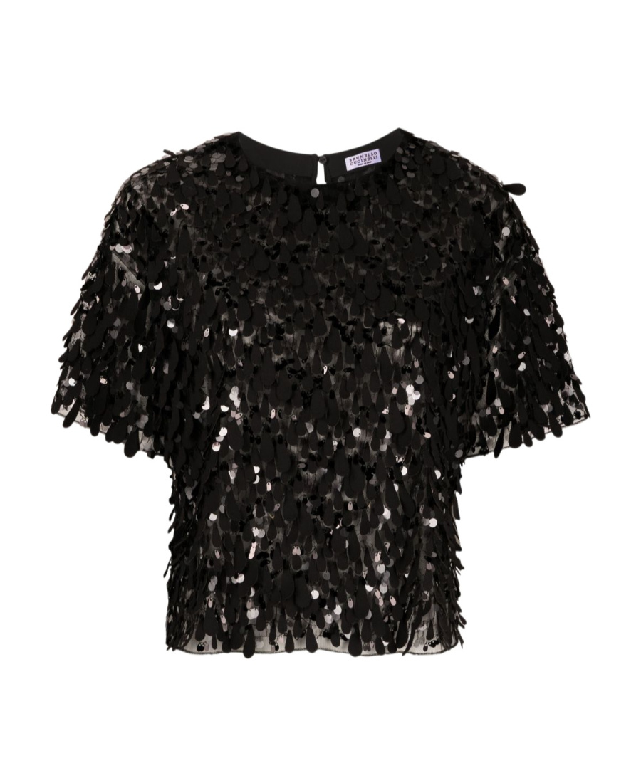 Brunello Cucinelli Jazz Droplet Embellished T-shirt In Black