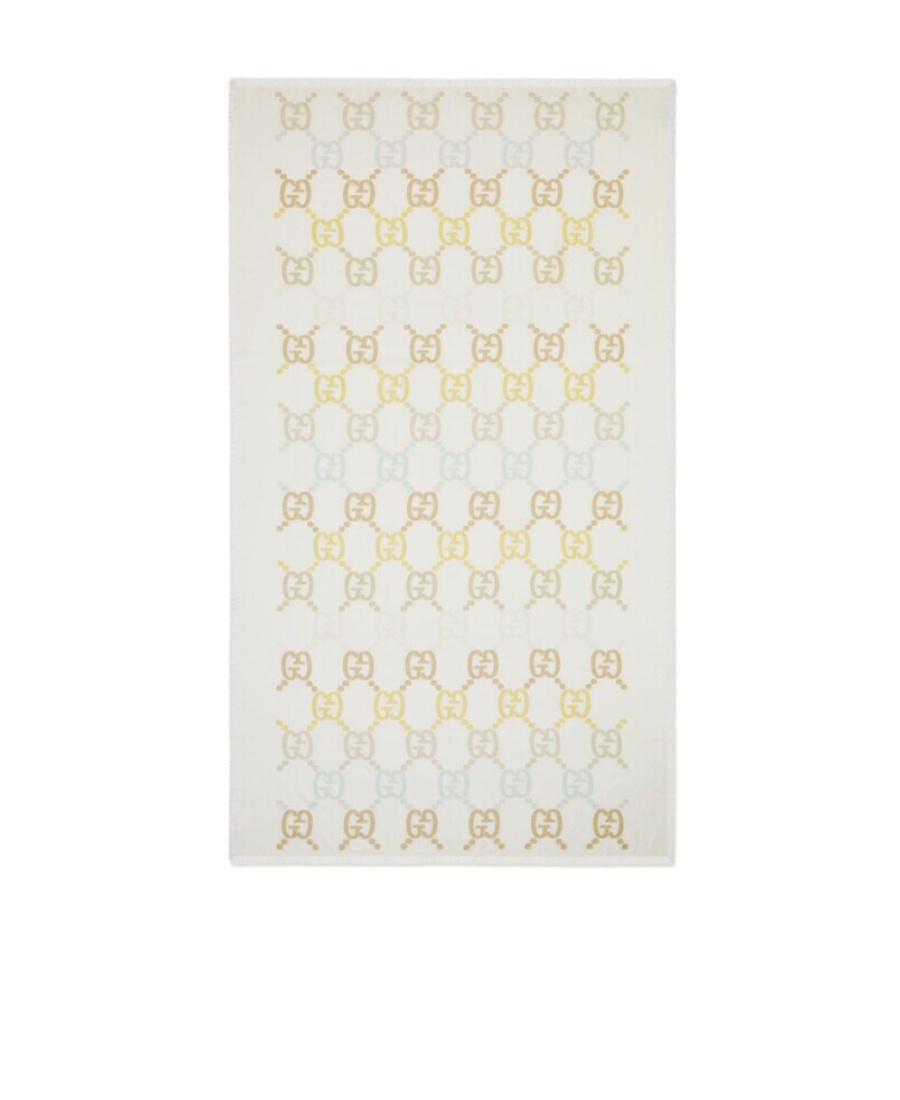 Gucci Gg Logo Scarf In White