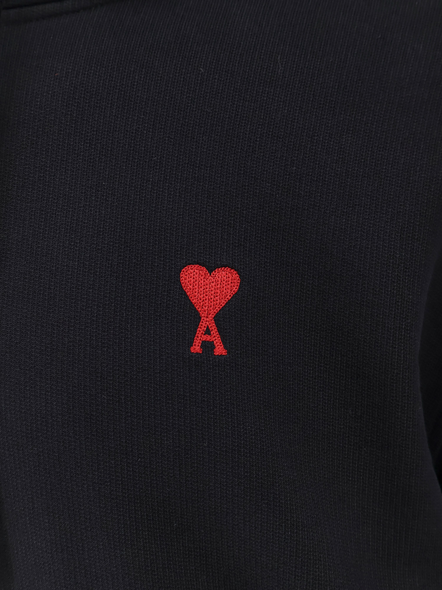 Ami Alexandre Mattiussi Hoodie Sweatshirt With Red Ami De Coeur Patch In Black