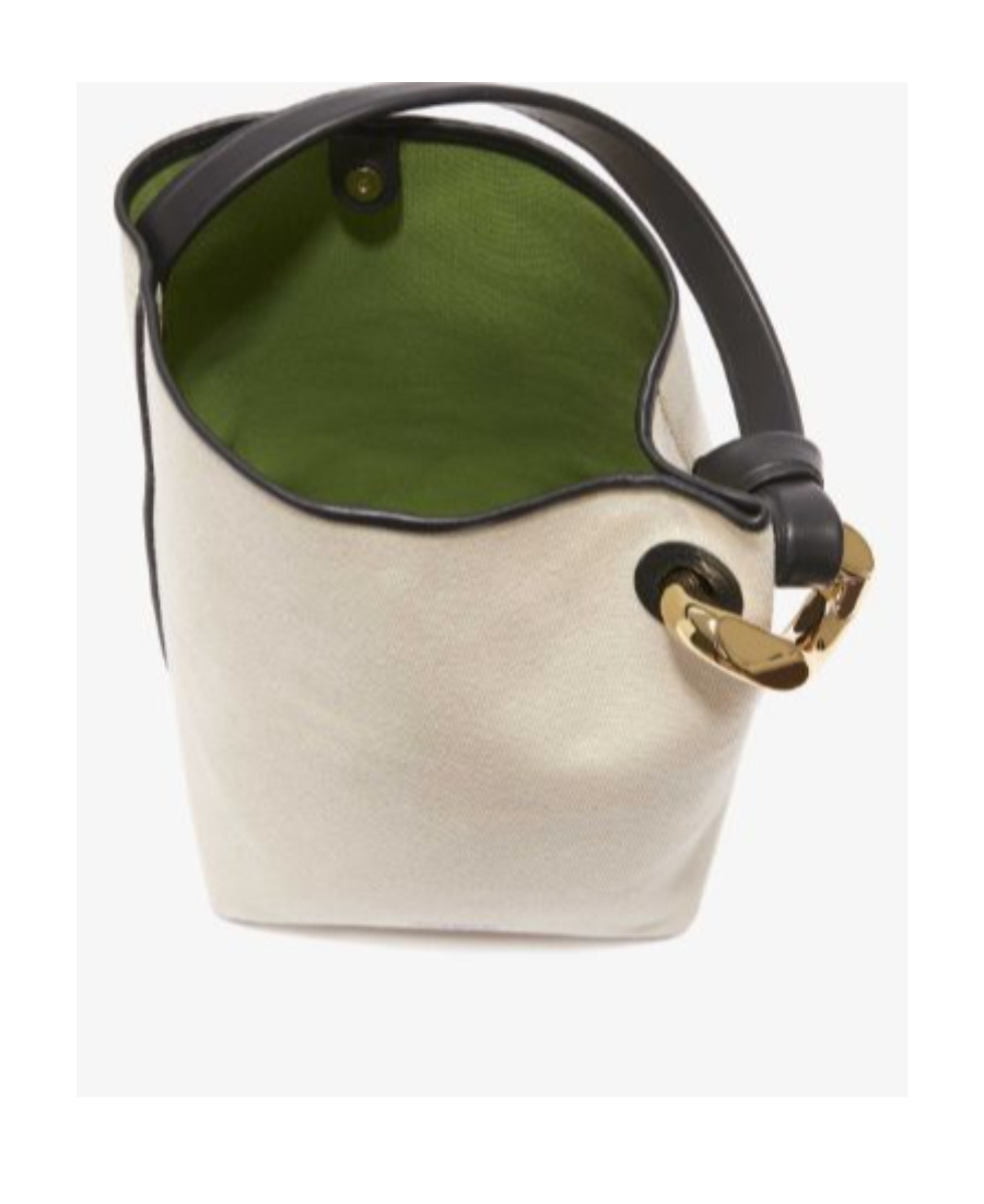 Jw Anderson The Chain Canvas Bucket Bag In Nude