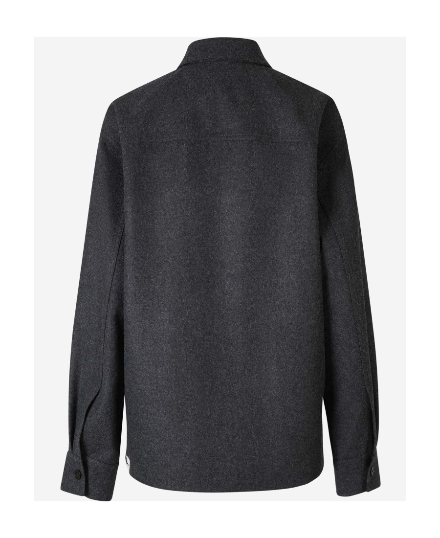 Jil Sander Mélange-effect Virgin-wool Shirt In Black