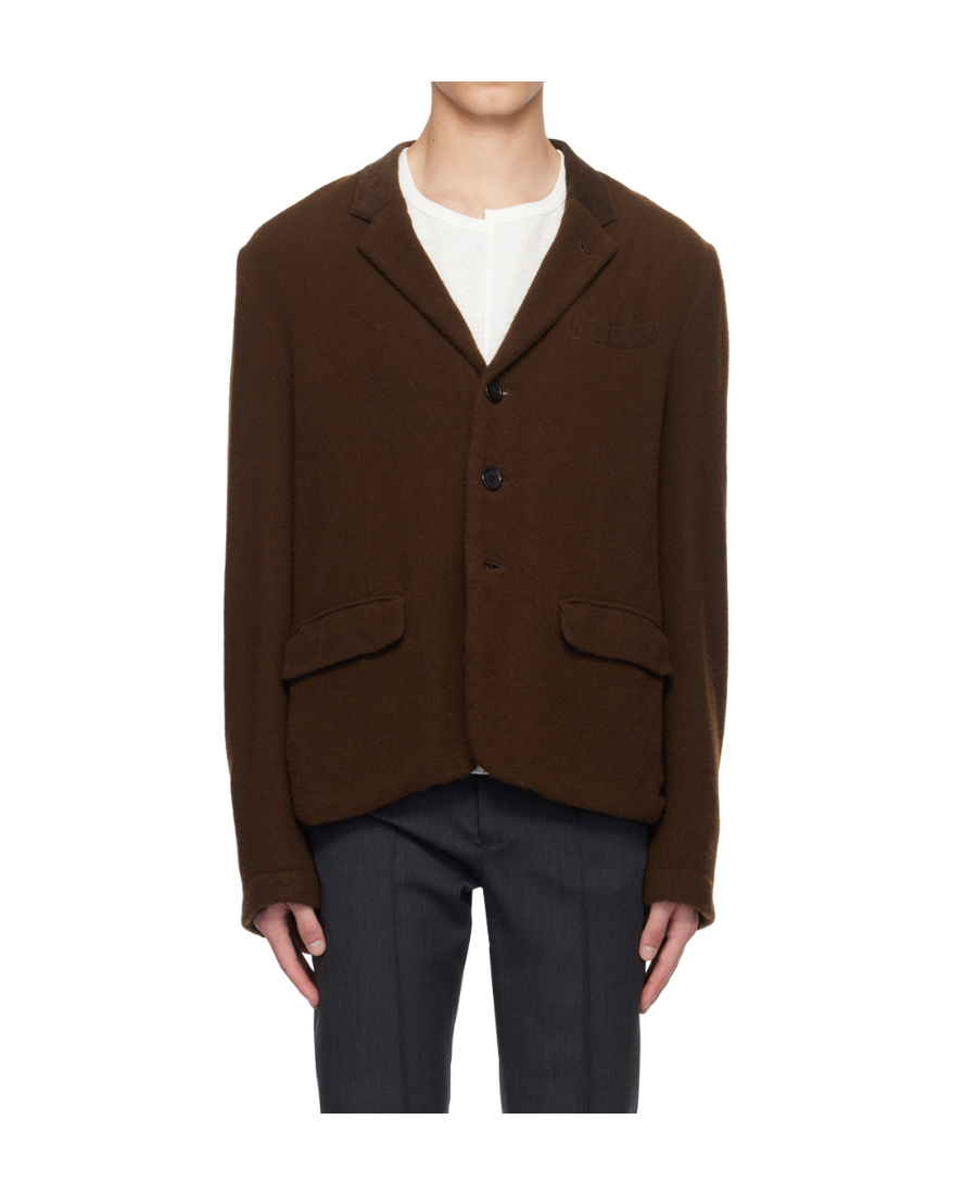 Undercover Single-breasted Button Lapel Jacket In Black
