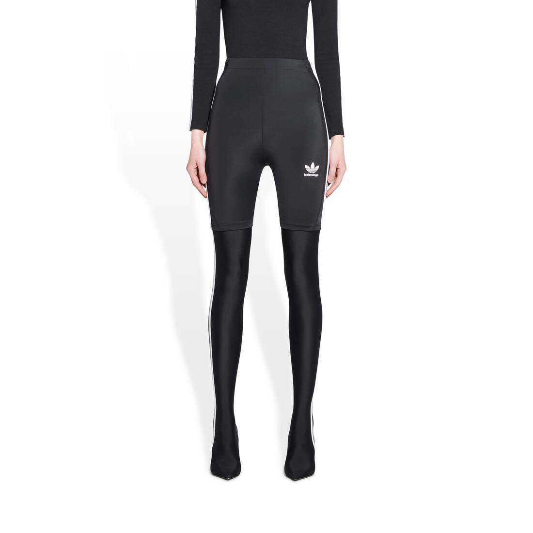 Balenciaga X Adidas 3-stripes Cycling Shorts In Black
