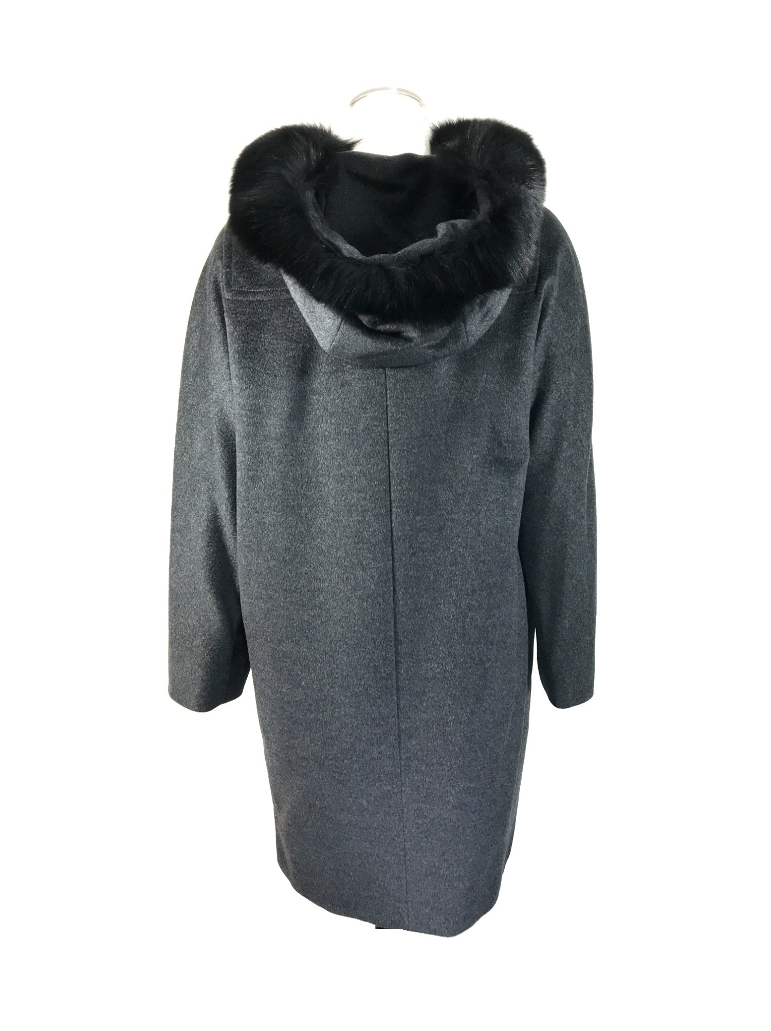 Max Mara Long-sleeved Hooded Coat In Black
