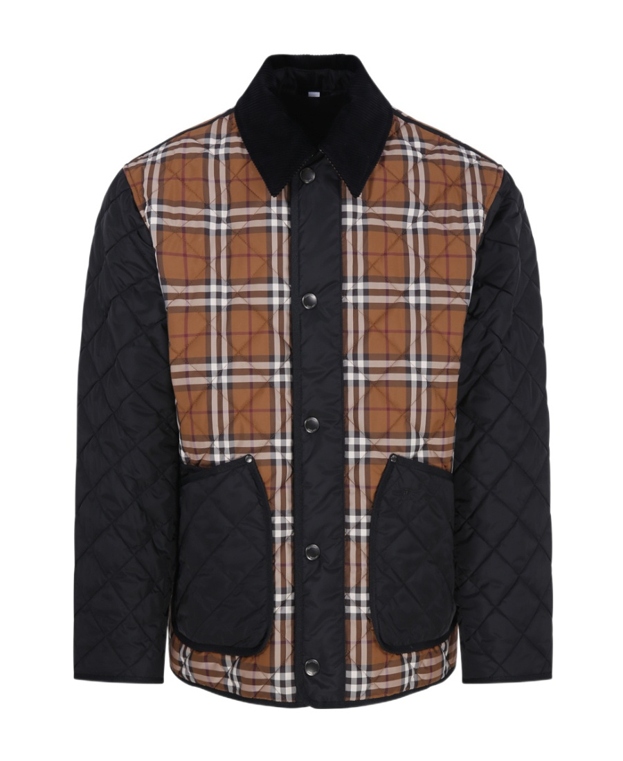 Burberry Men's Weavervale Check Quilted Jacket In Black