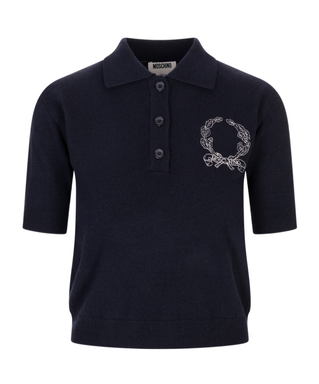 Moschino Knitwear Polo Collar Short Sleeves In Blue