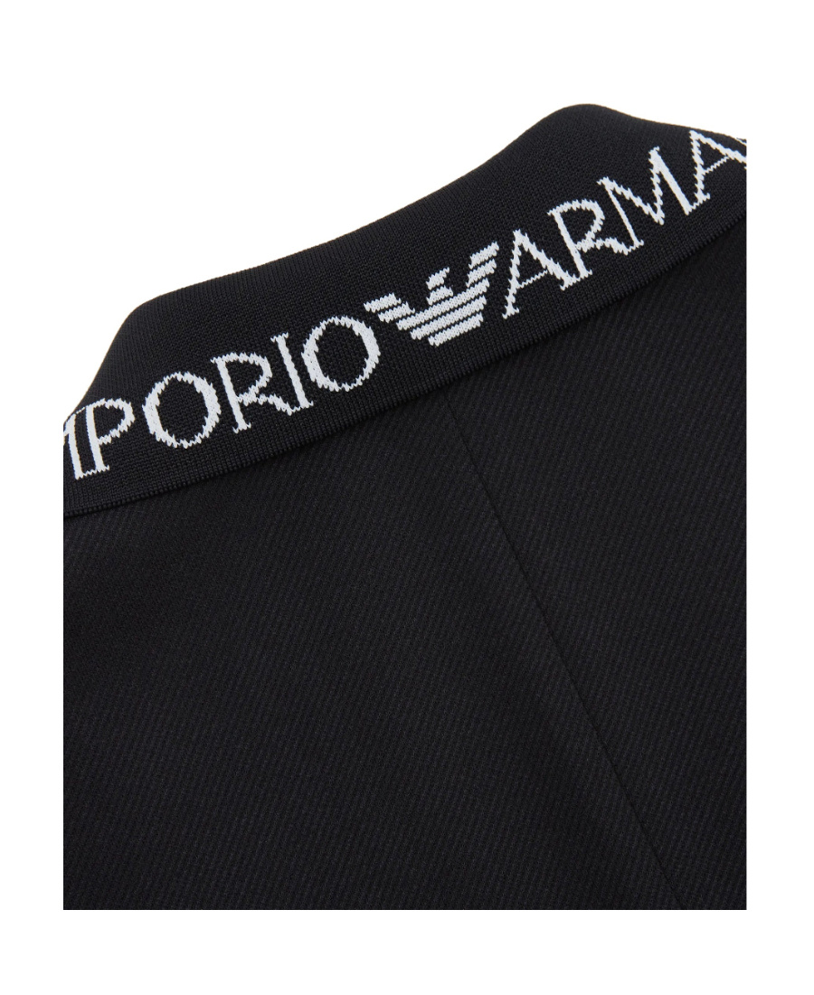Emporio Armani Logo-lettering Single-breasted Blazer In Black