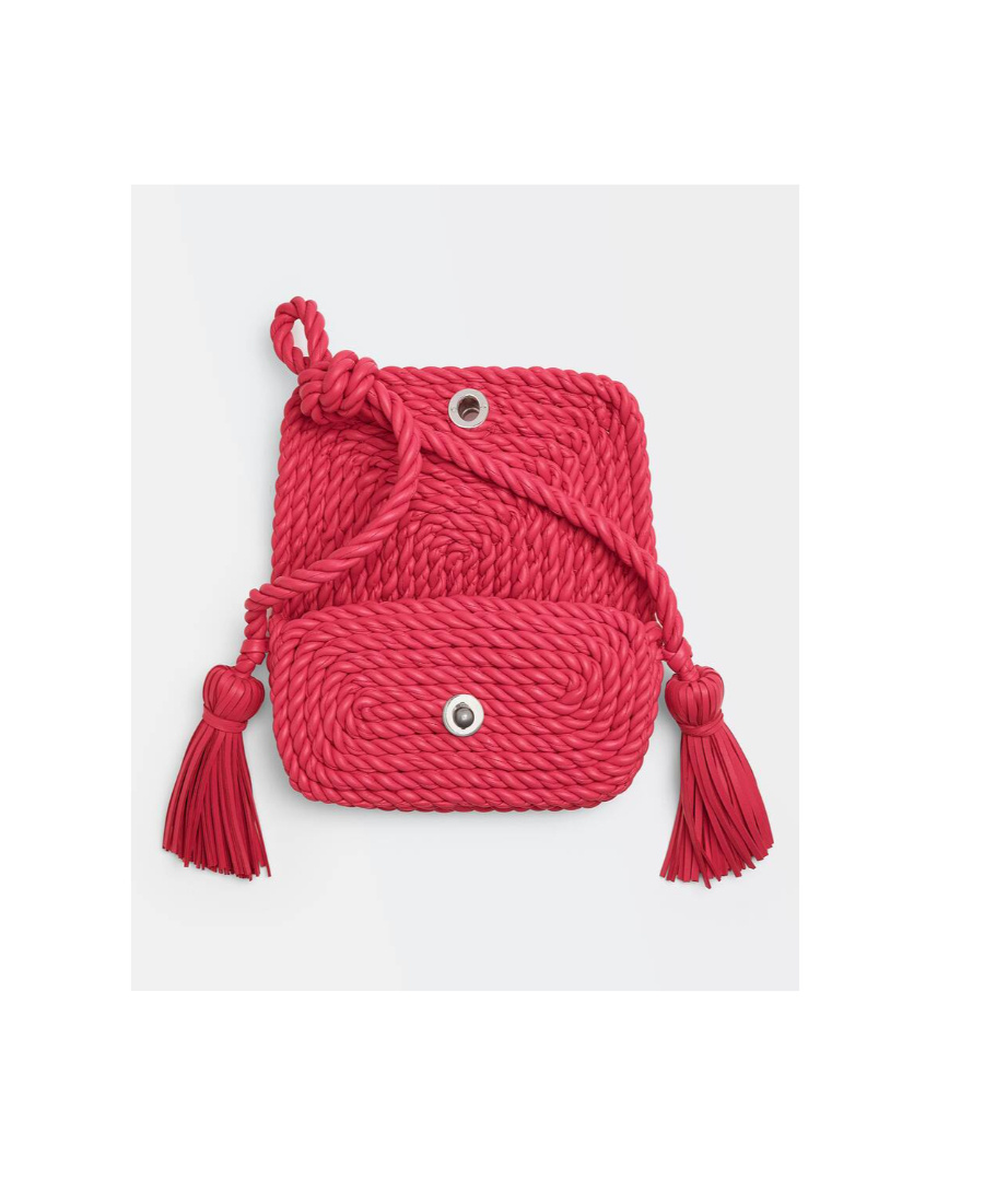 Bottega Veneta Torchon Crossbody Bag In Red