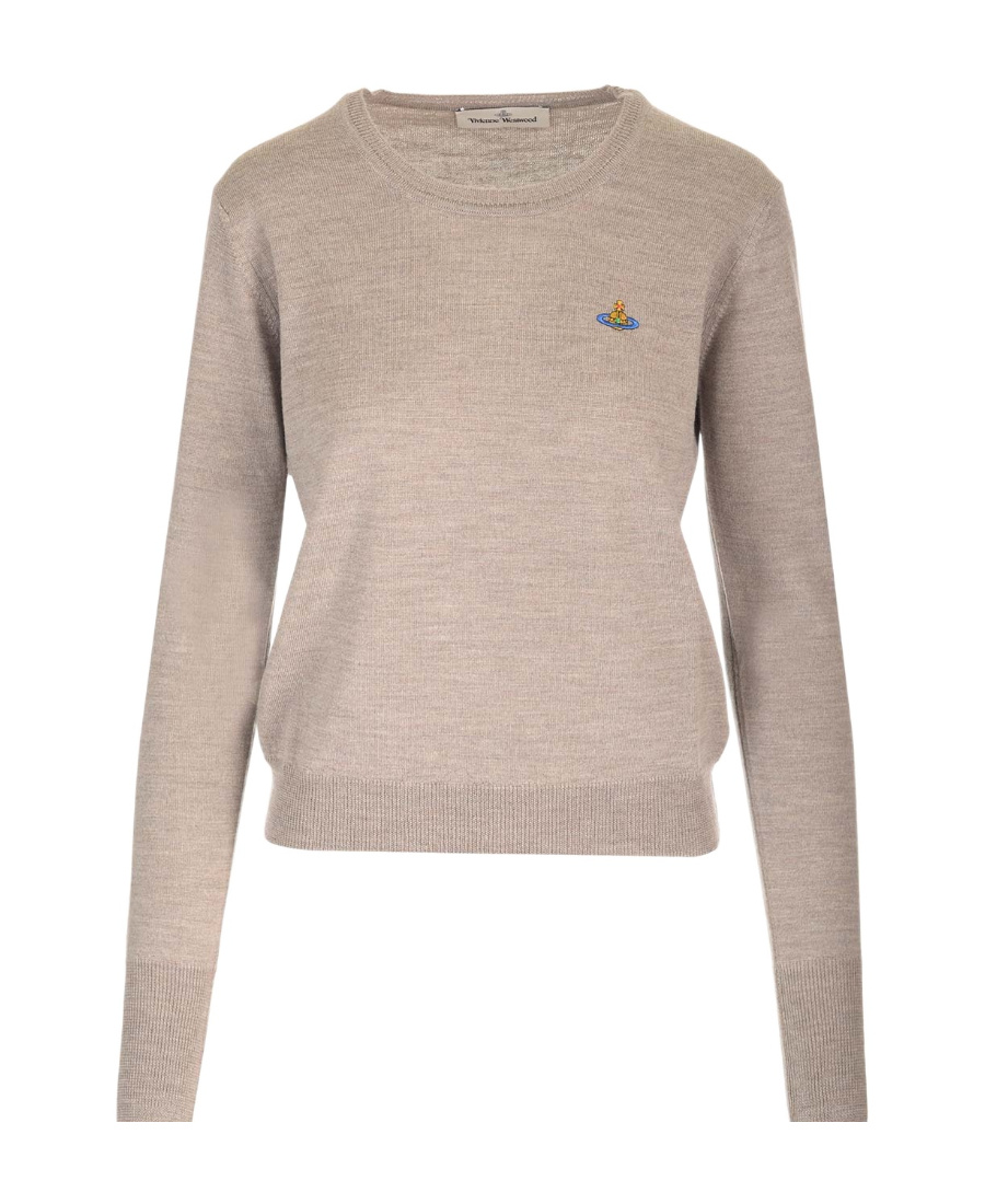 Vivienne Westwood Orb-embroidered Virgin-wool Jumper In Nude