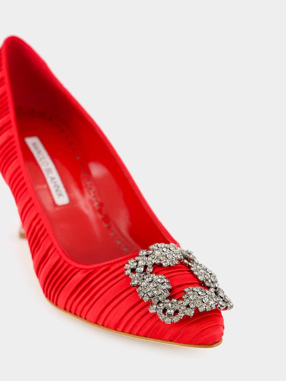 Manolo Blahnik Round Toe High Heels In Red