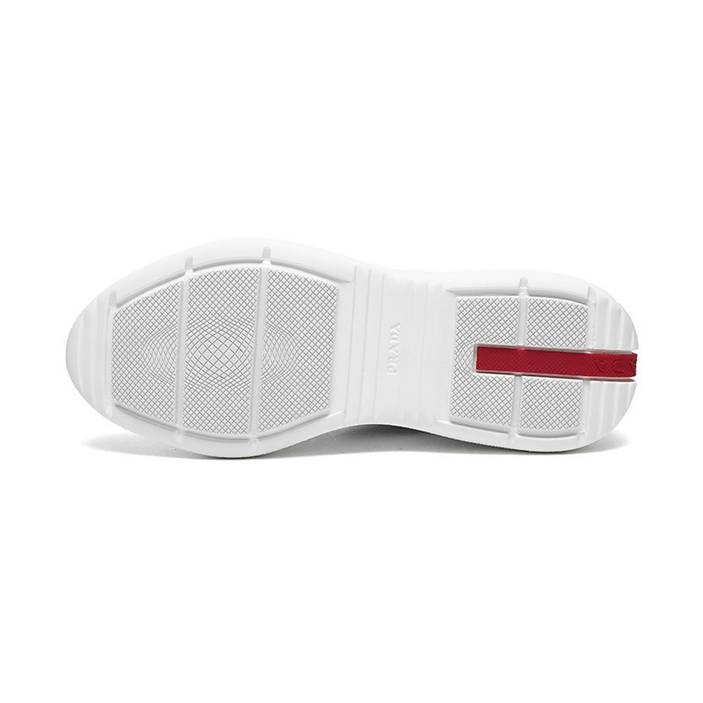 Prada Mesh Stitching Leisure Sports Shoes In White
