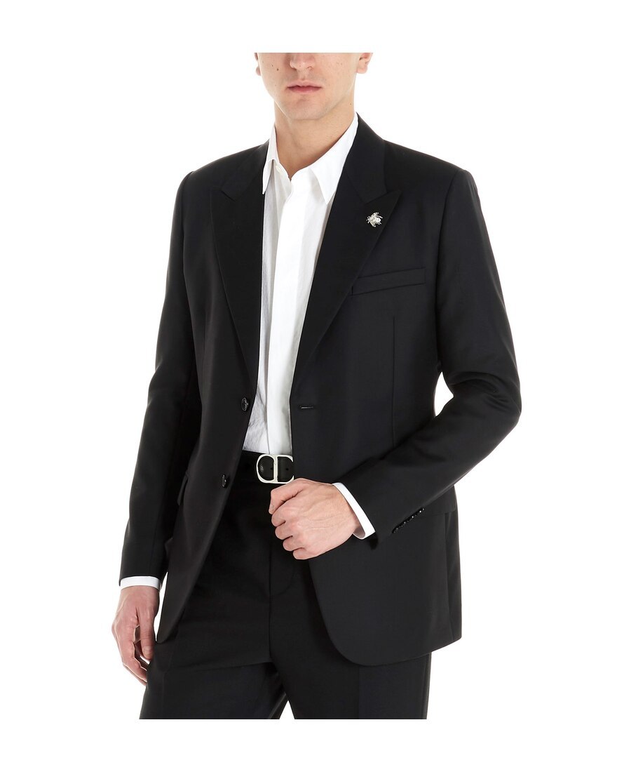 Dior Bee Decorated Suit Jacket In Black