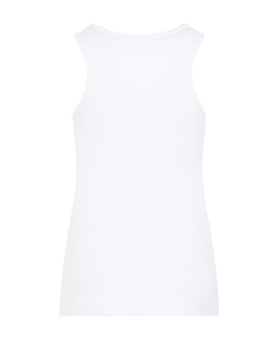 Givenchy Women's White Logo-plaque Cropped Ribbed Cotton-jersey Tank Top In White