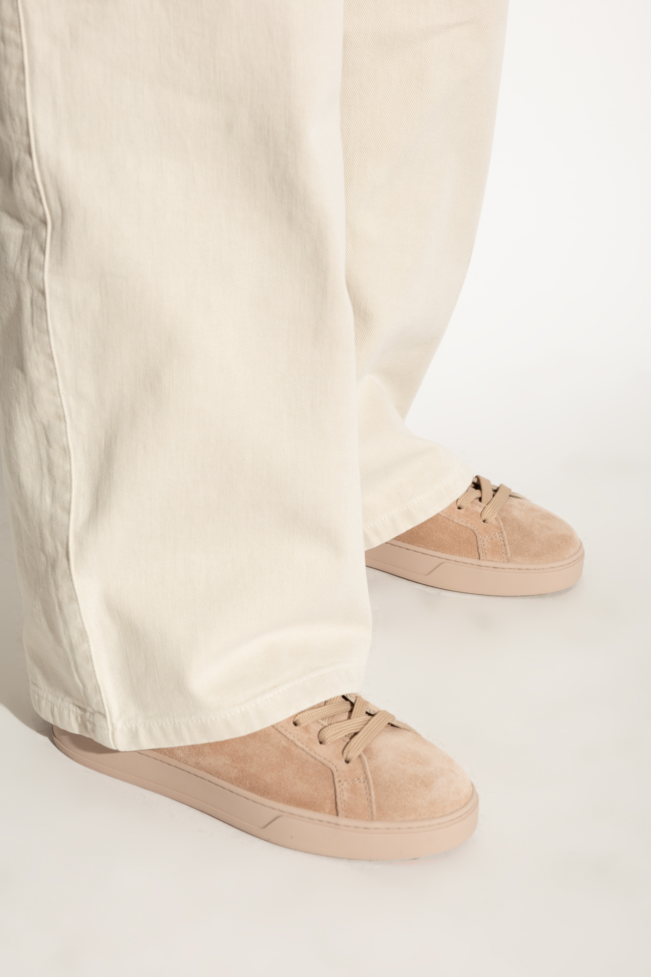 Tod's Lace-up Low-cut Casual Shoes In Nude