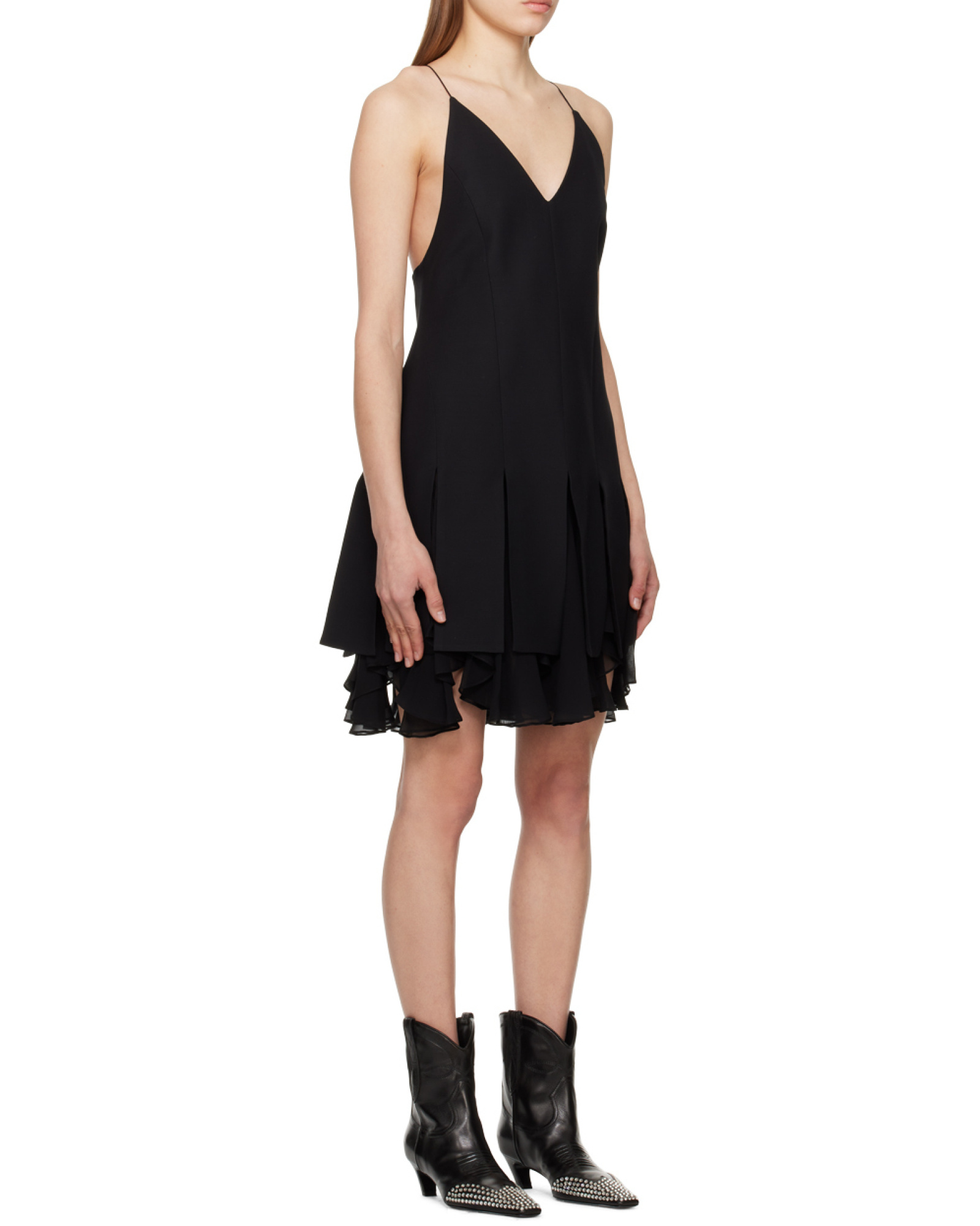 Khaite Teagan Wool-blend Pleated Minidress In Black