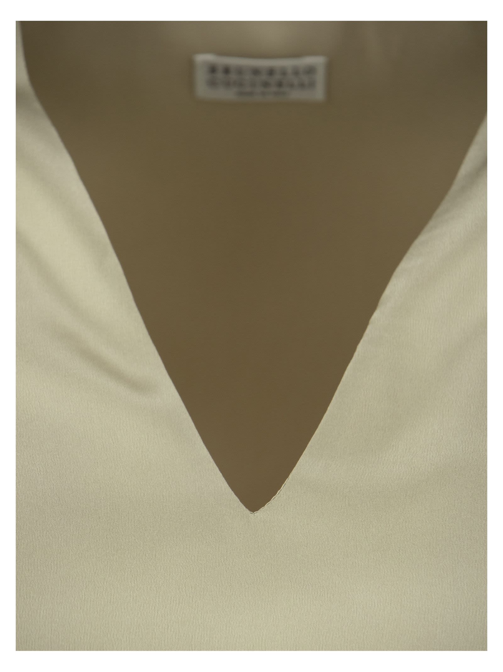 Brunello Cucinelli Silk V-neck Top In Nude