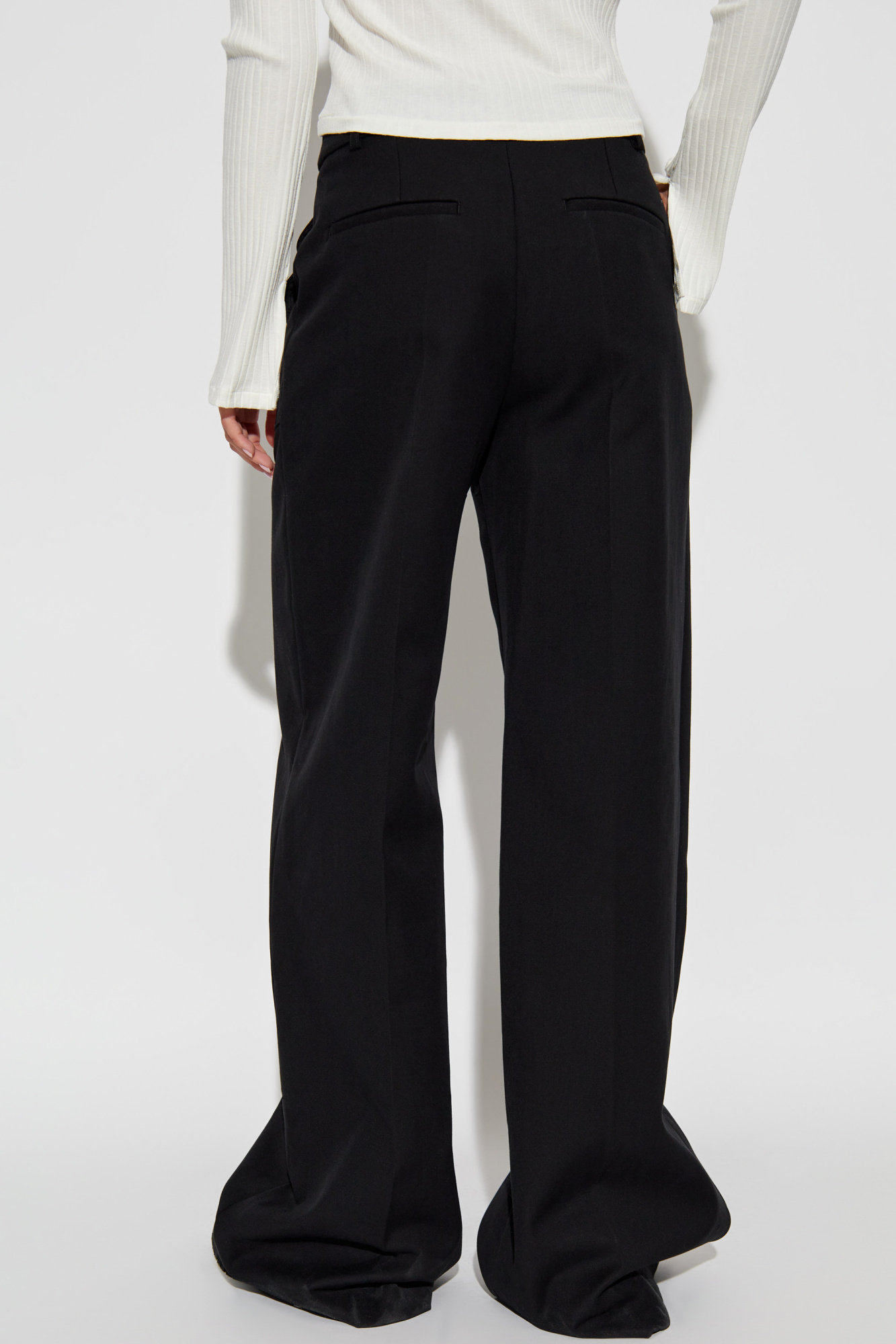 Iro Wide-leg Cotton Trousers In Black