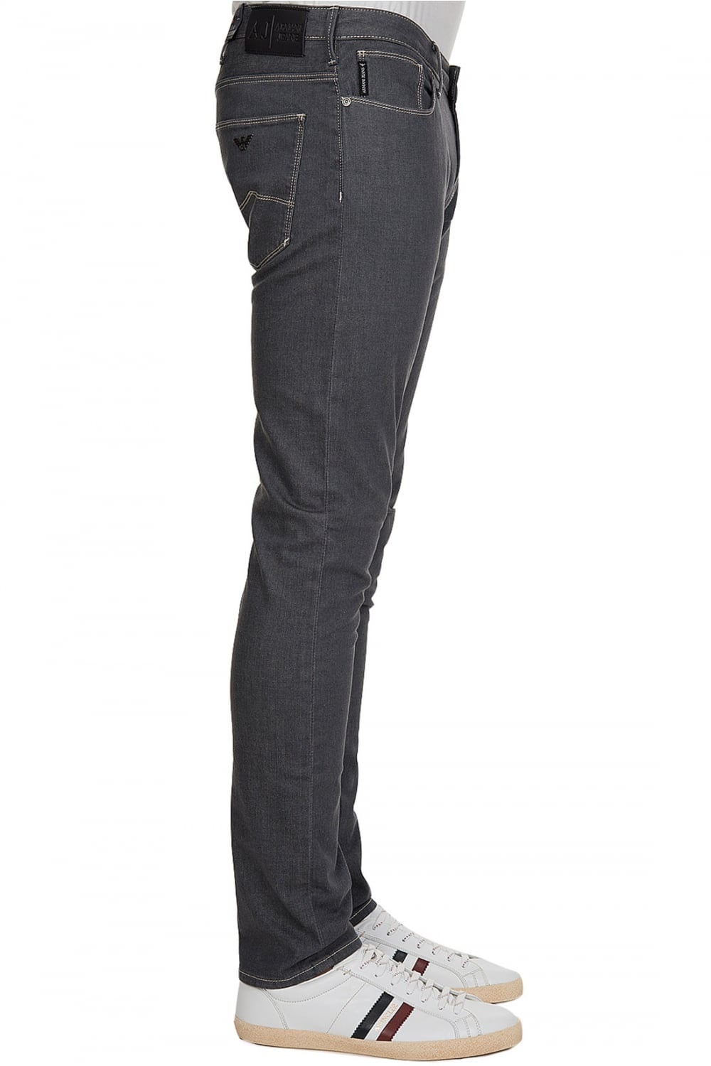 Shop Armani Jeans Logo Jeans In Black