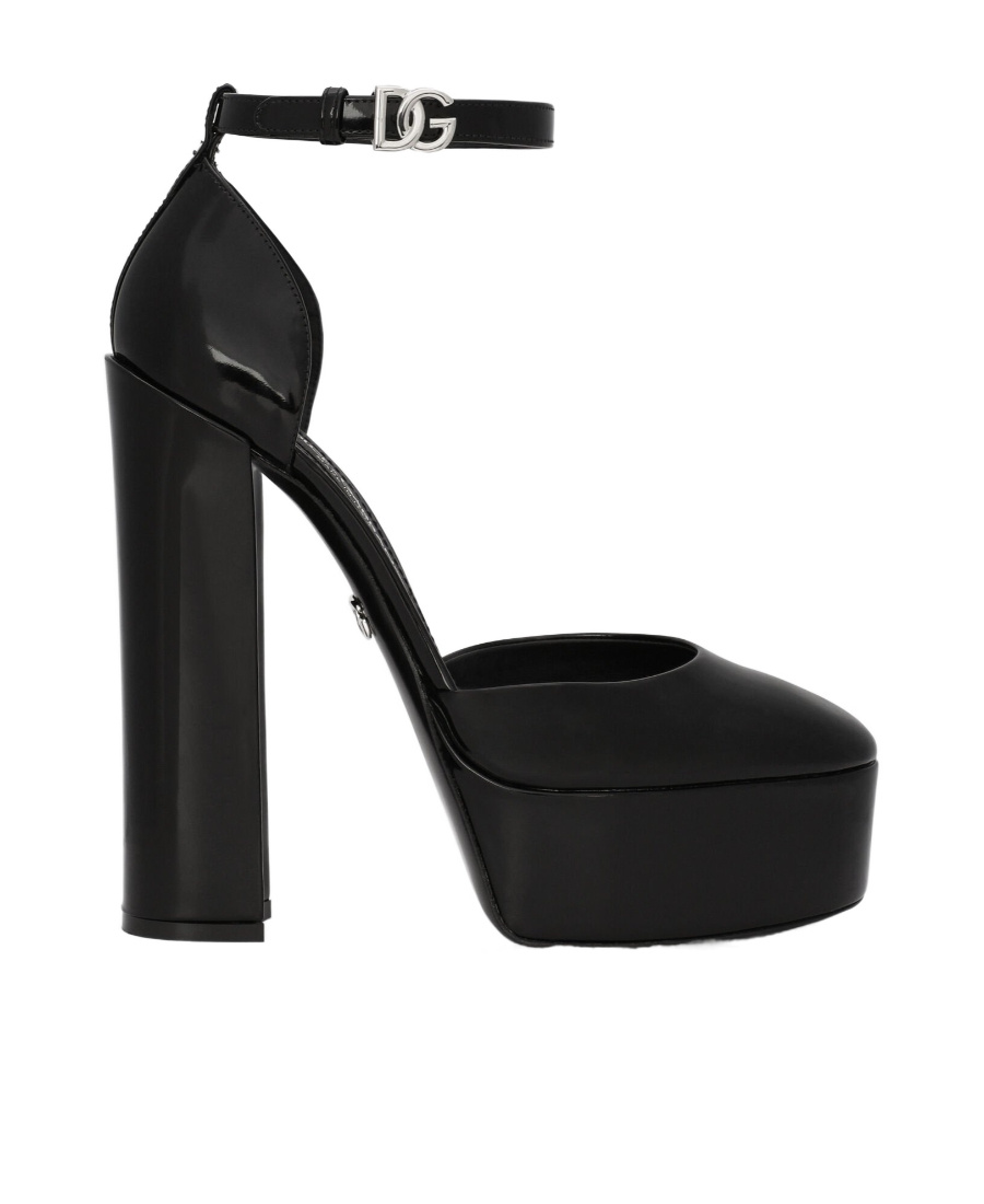 Dolce & Gabbana 145mm Patent-leather Platform Pumps In Black