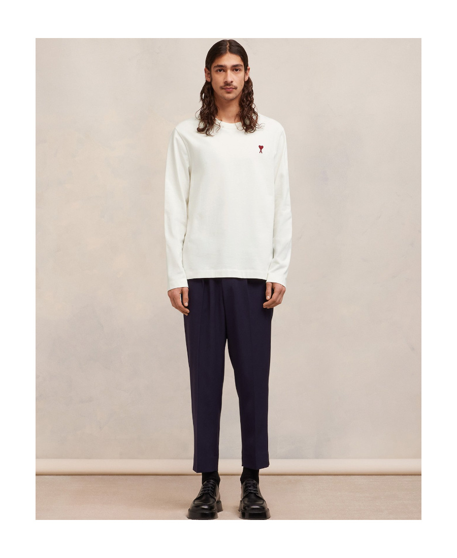 Ami Alexandre Mattiussi Ami Paris Ami De Coeur Logo Embroidered Long-sleeved T-shirt In Animal Print