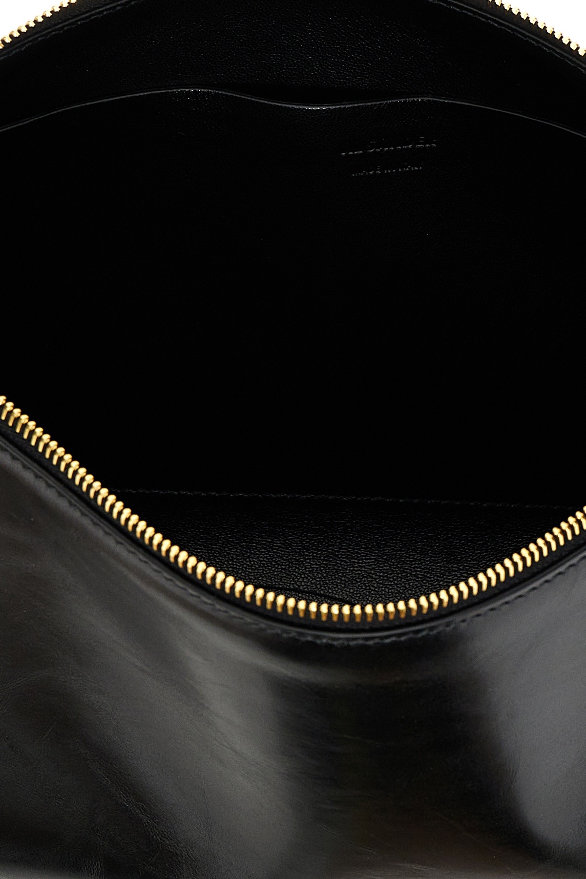 Jil Sander Logo Embossed Zipped Clutch Bag In Black