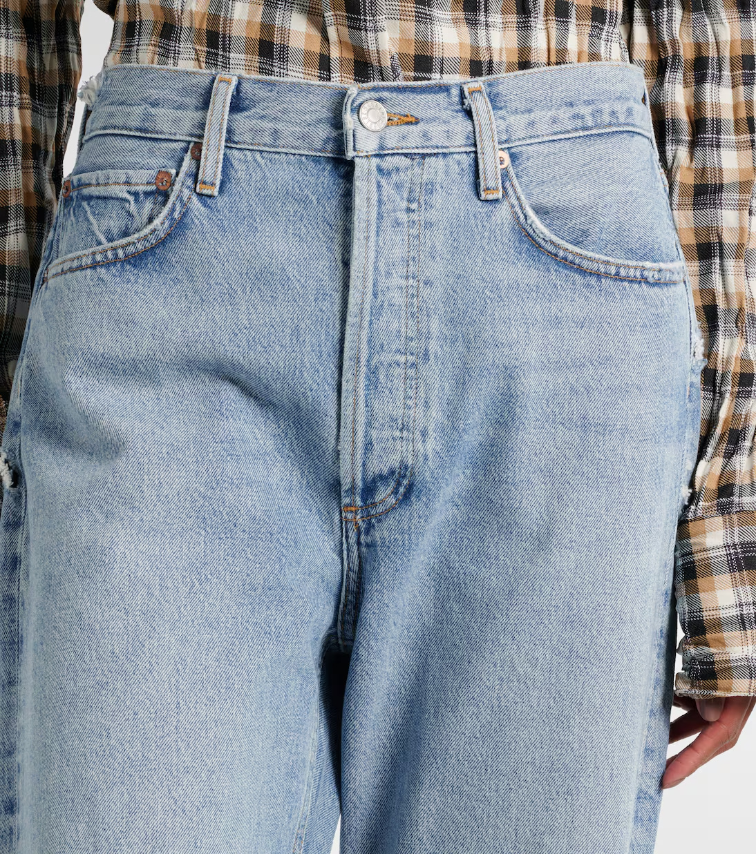 Agolde Mid-rise Straight-leg Denim Trousers In Blue