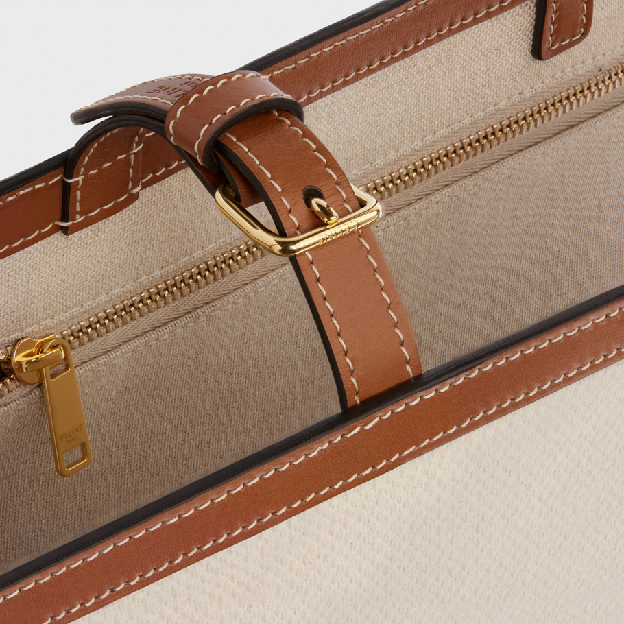 CELINE CELINE TOWEL CARRIER IN ST TROPEZ PRINT AND CALFSKIN