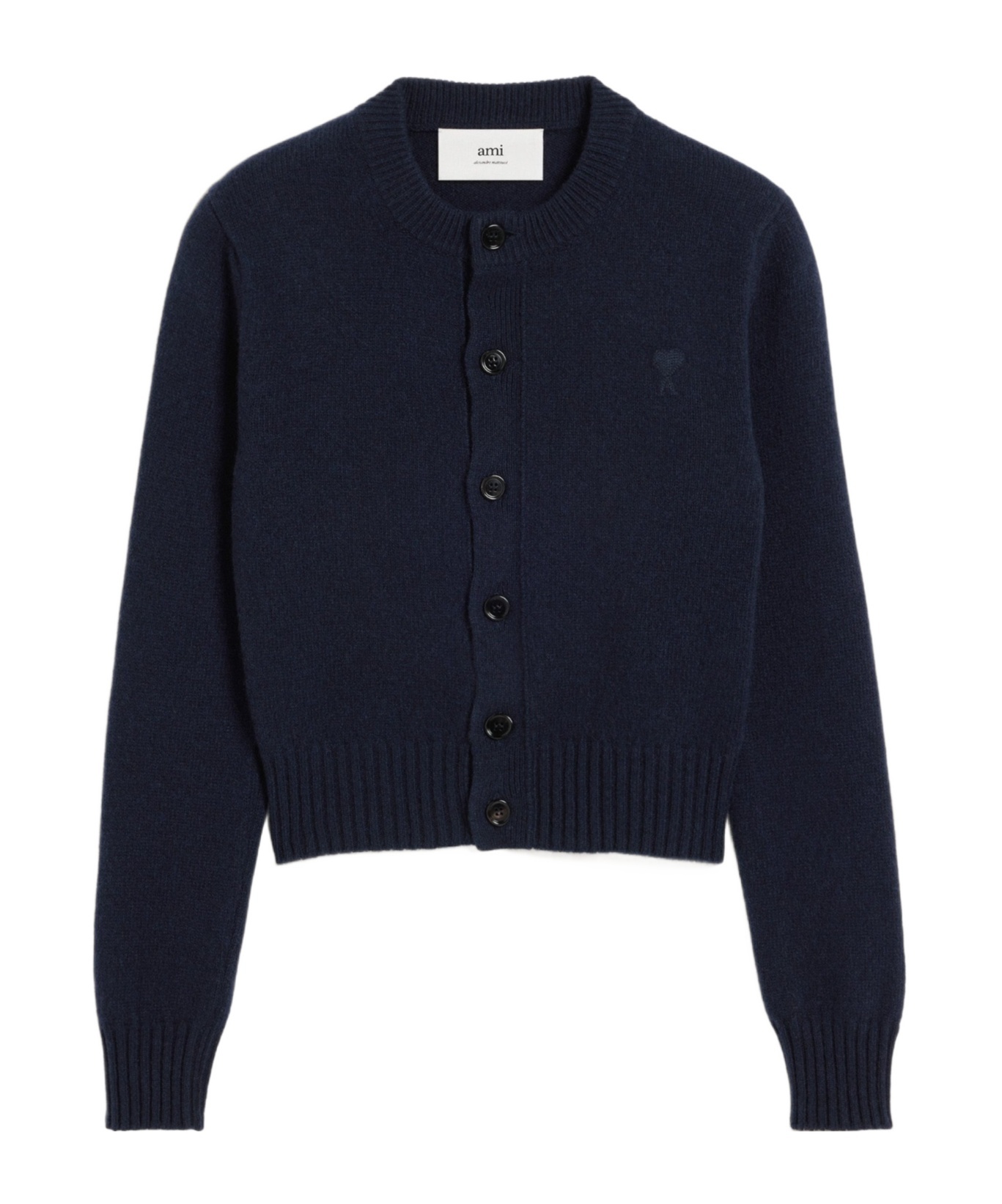 Ami Alexandre Mattiussi Ami De Coeur Cashmere Cardigan In Black