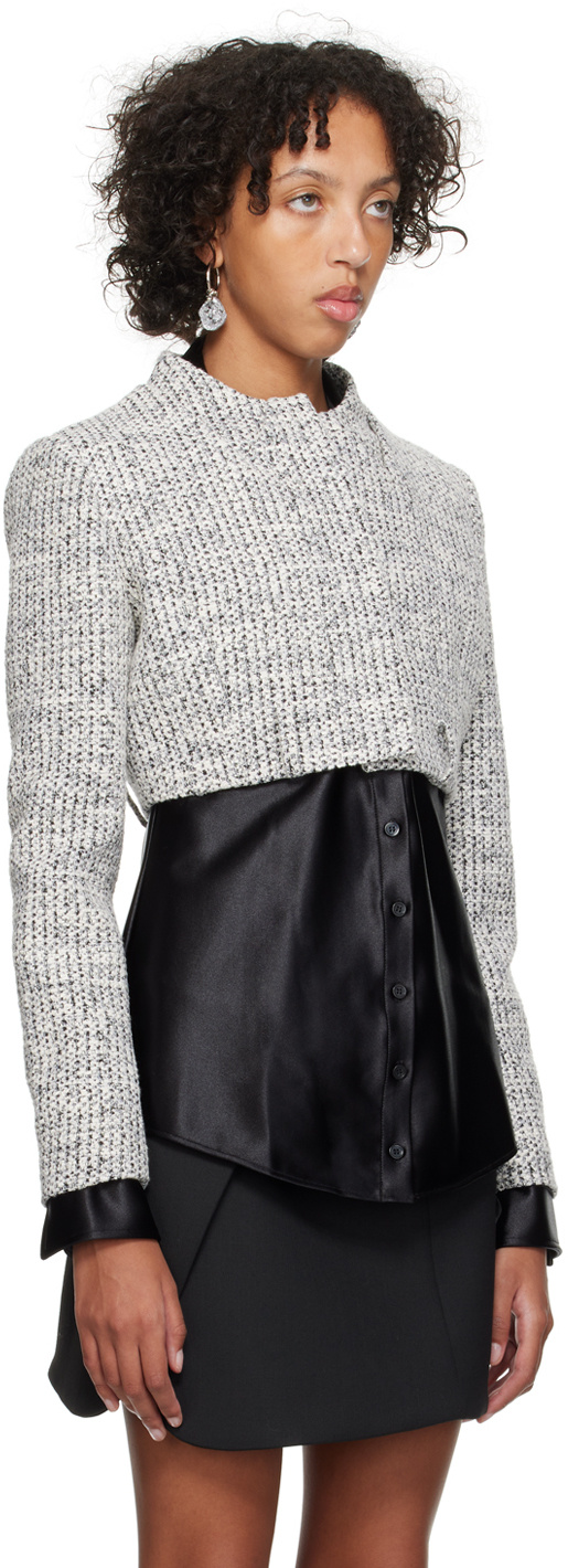 Coperni Cropped Round Collar Casual Jacket In Black