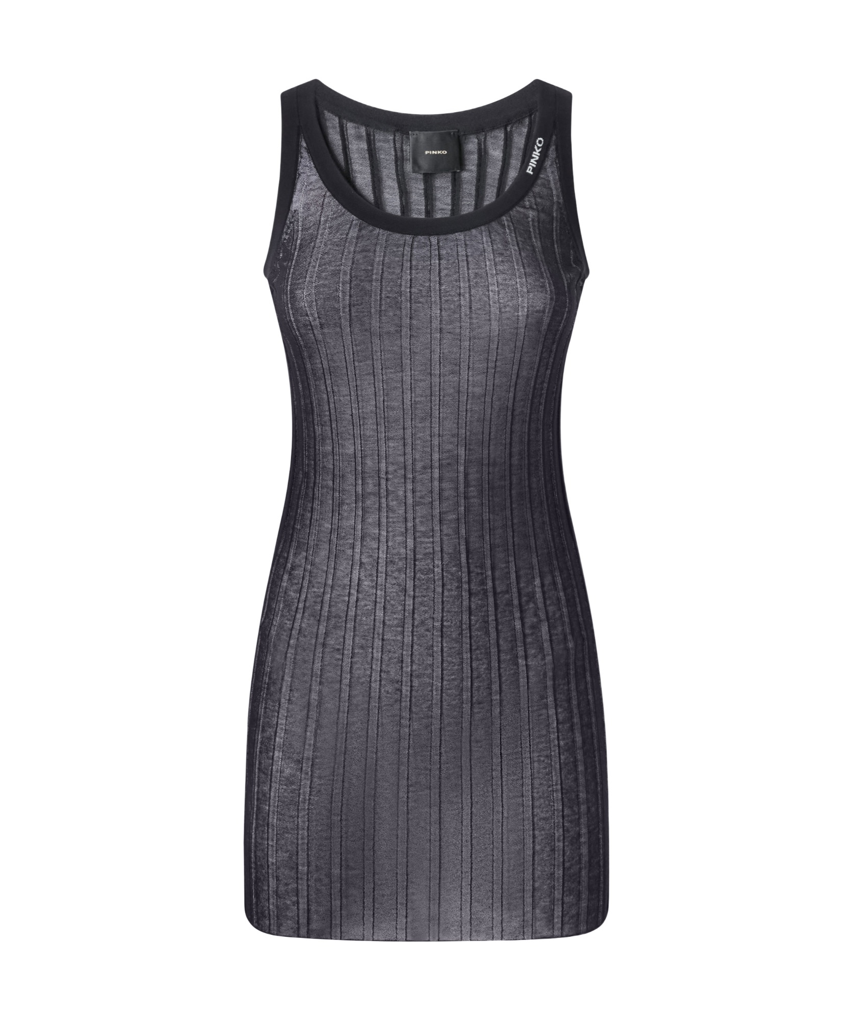 Pinko Rib Long Vest In Black