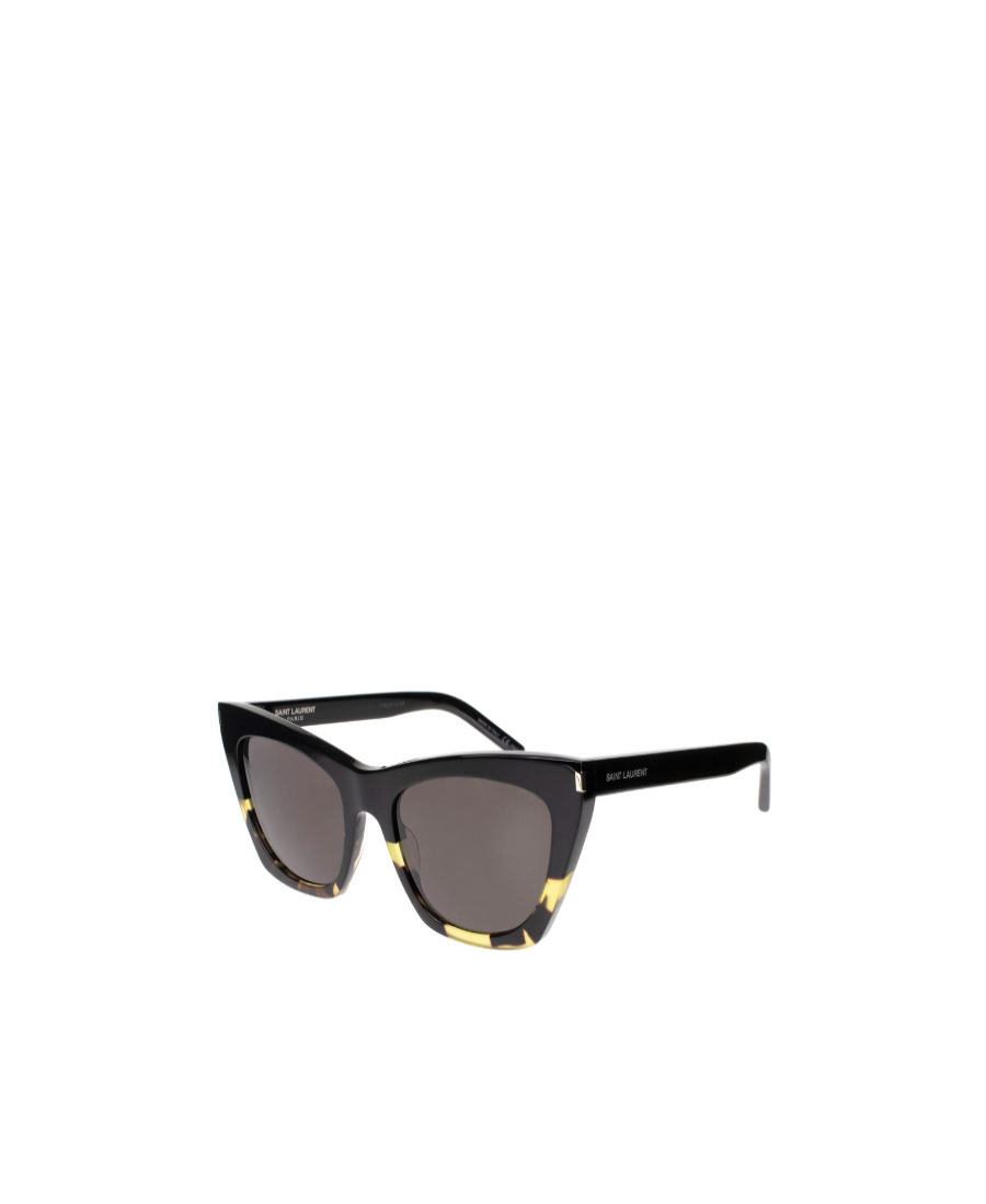 Saint Laurent Multicolor Logo Sunglasses In Black