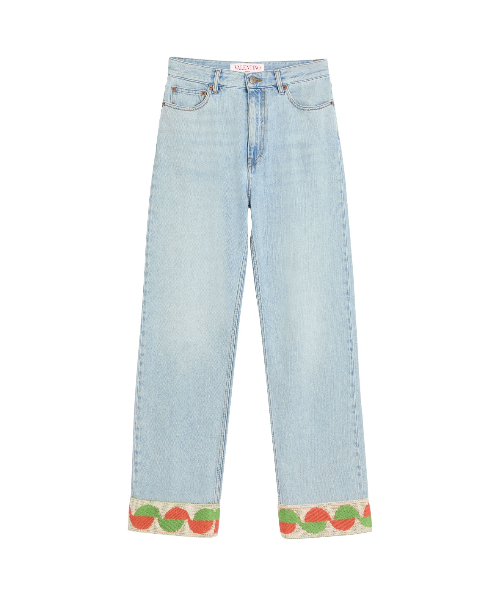 Valentino Jeans With Jacquard Profiles In Blue