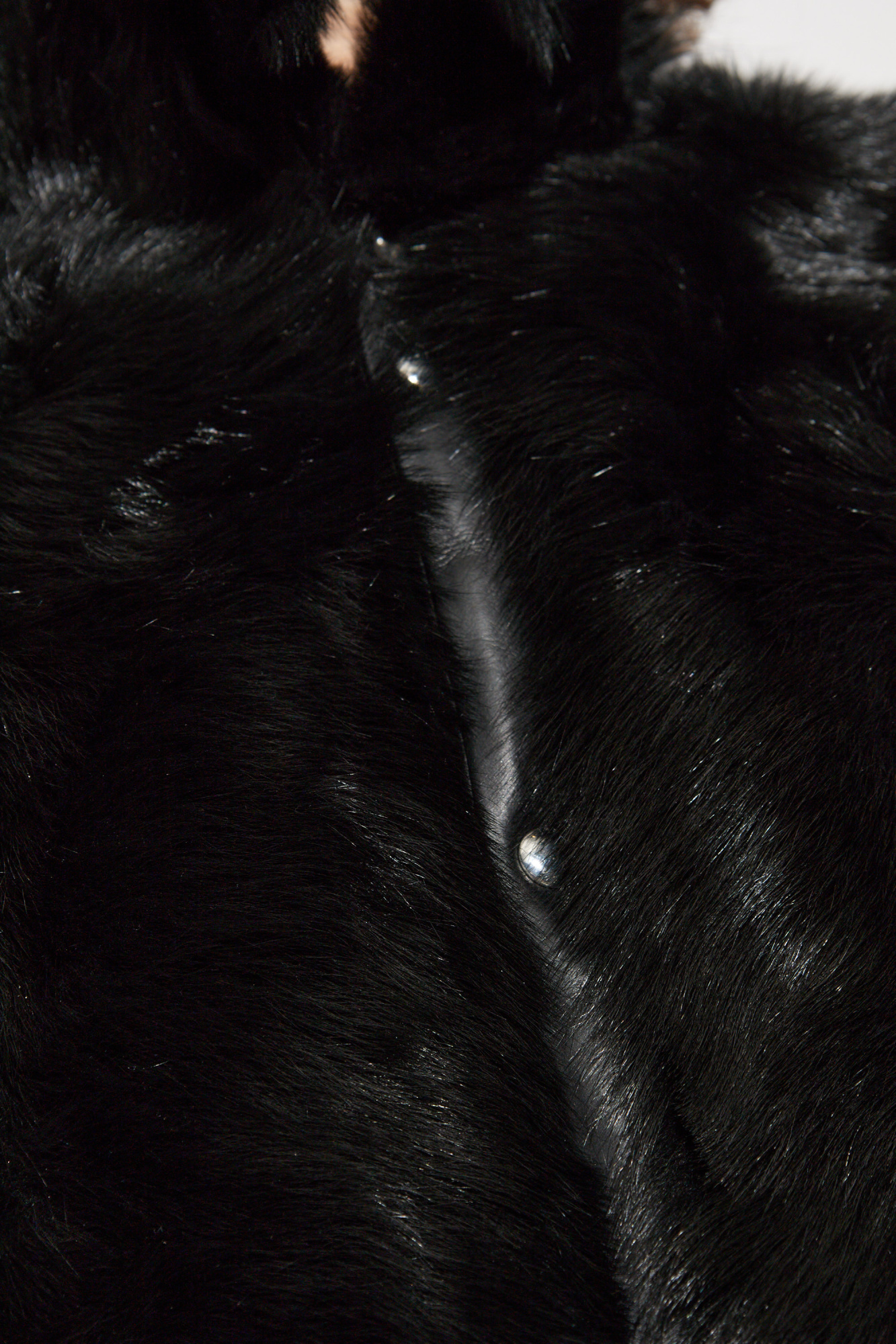 Iro Upright Collar Fur Jacket In Black