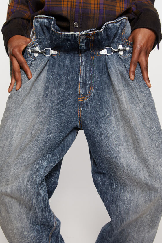 Acne Studios Pleat-detail Jeans In Gray