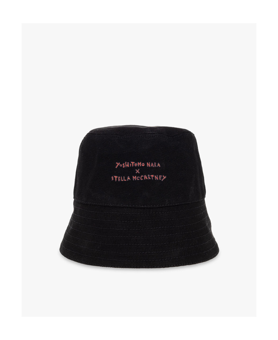 Stella Mccartney X Yoshitomo Nara Co-signed Double-sided Fisherman's Hat In Black