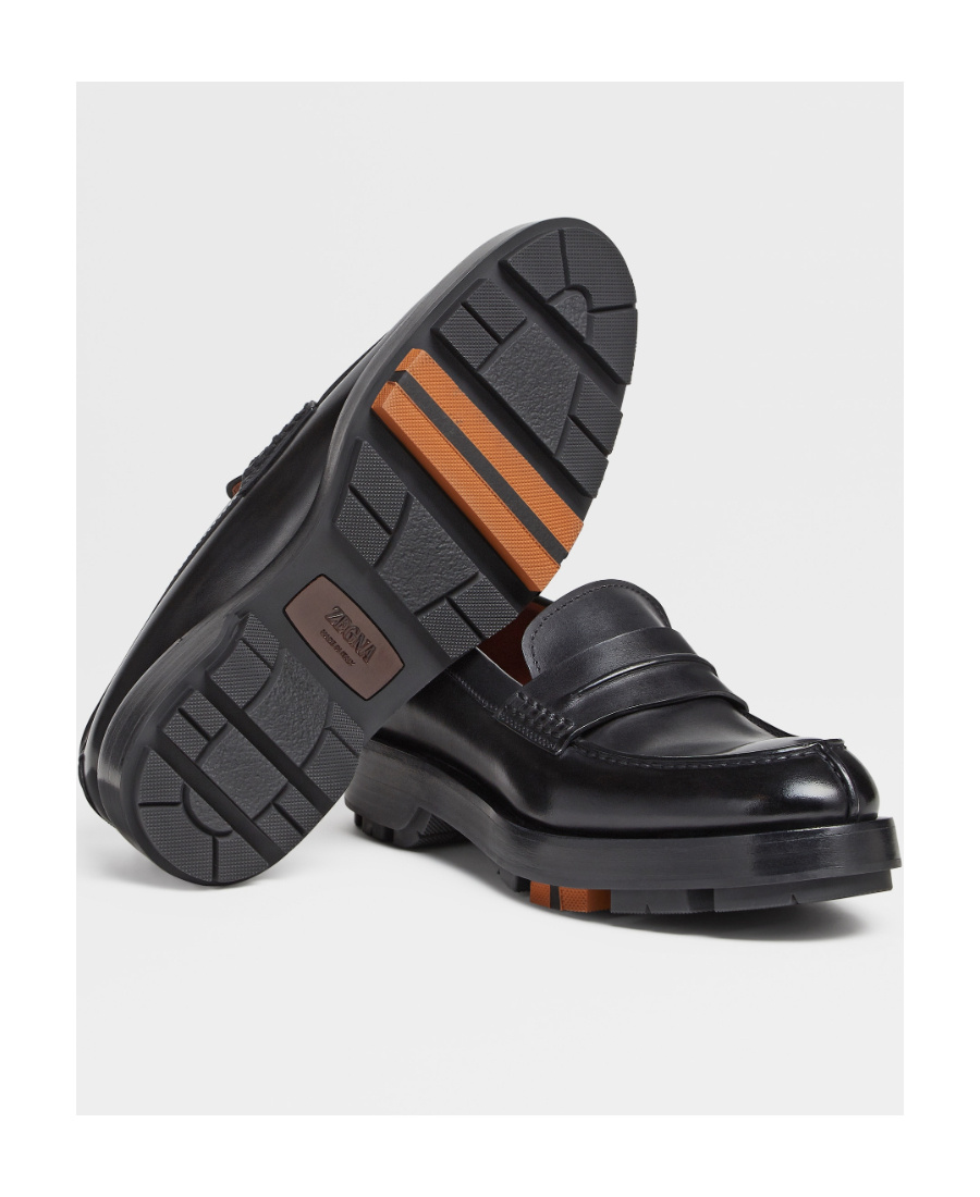 Zegna Udine Lug-sole Loafers In Black