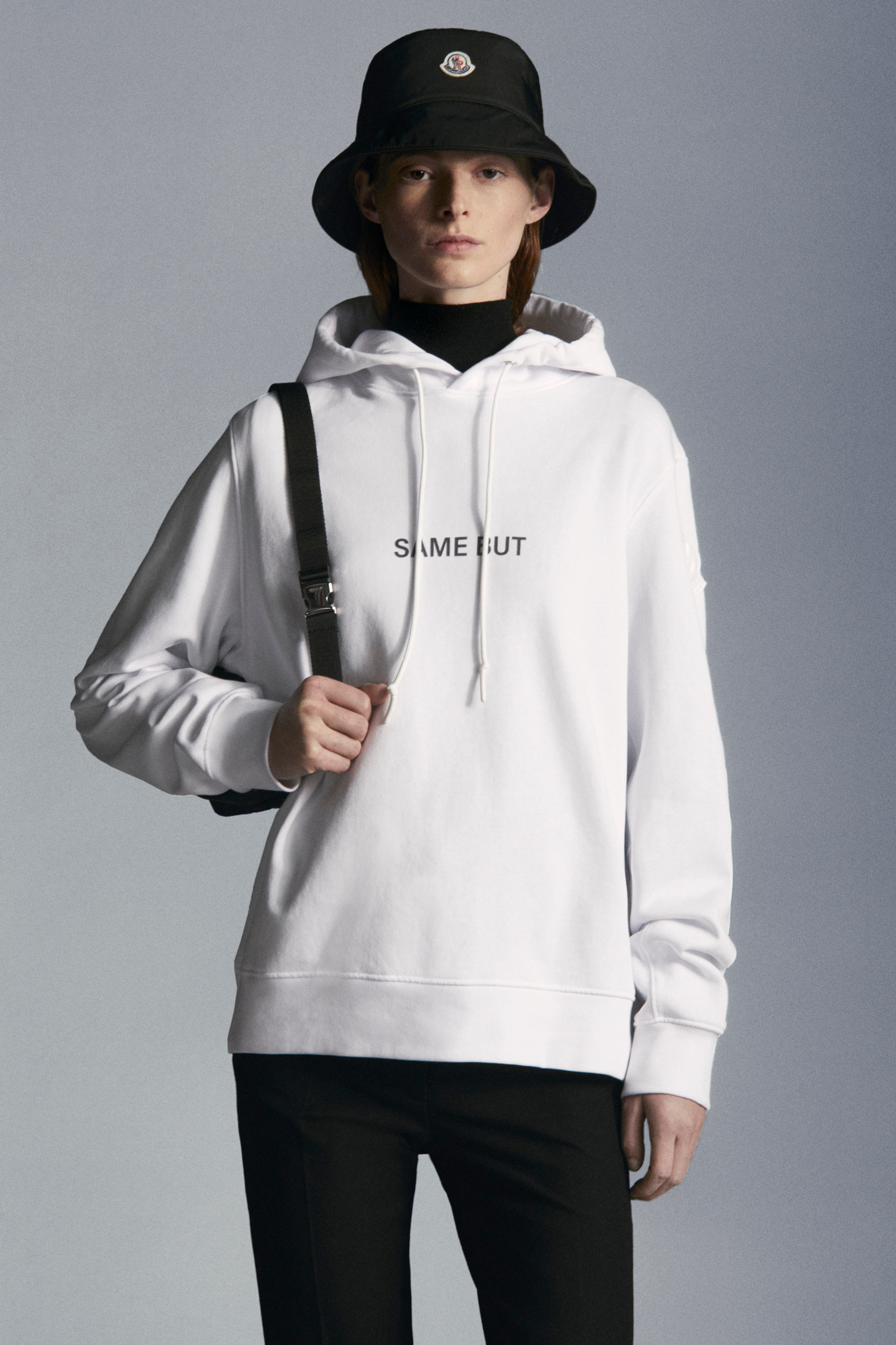 Moncler Slogan-print Hoodie In White