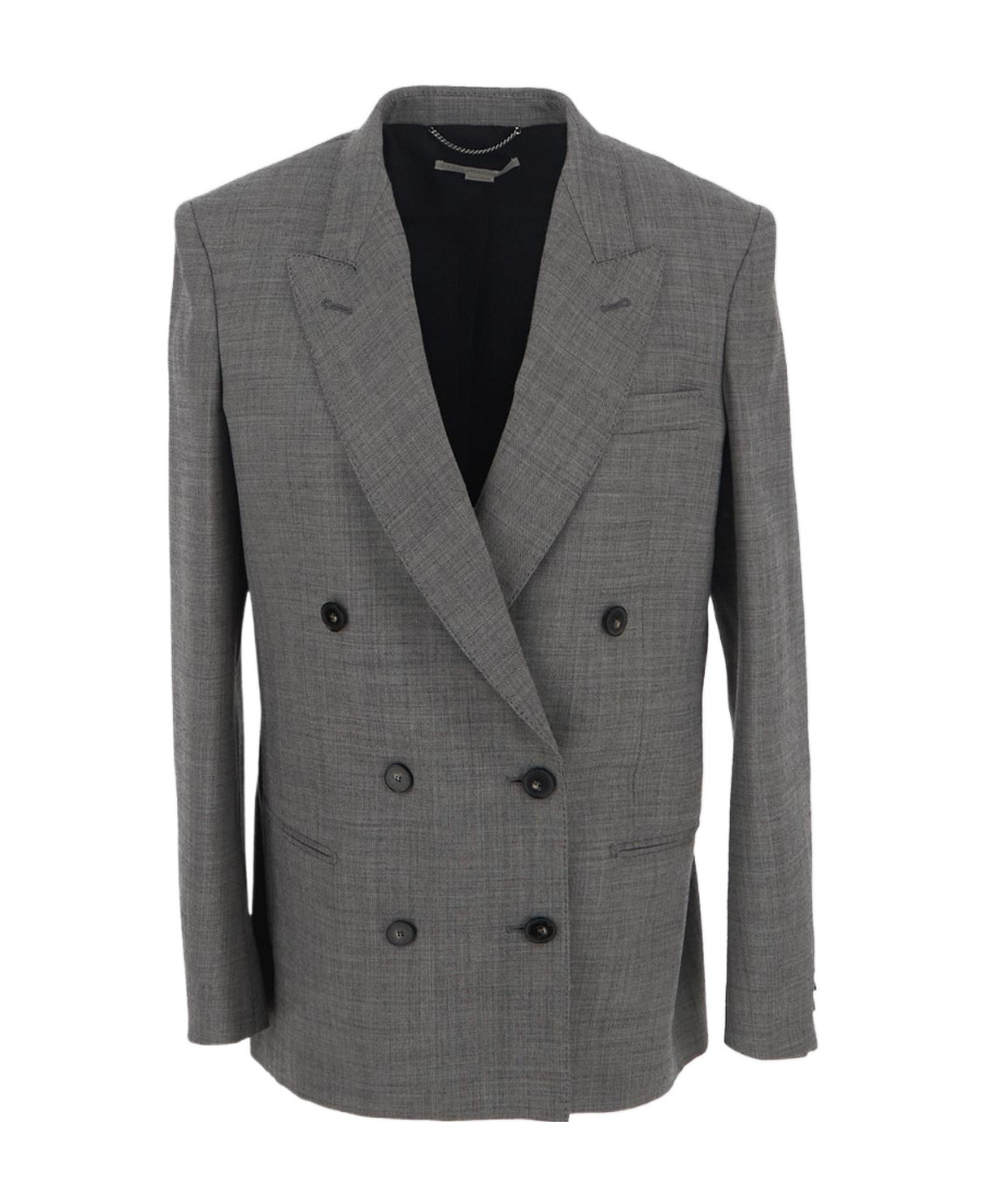 Stella Mccartney Grey Double-breasted Blazer In Gray